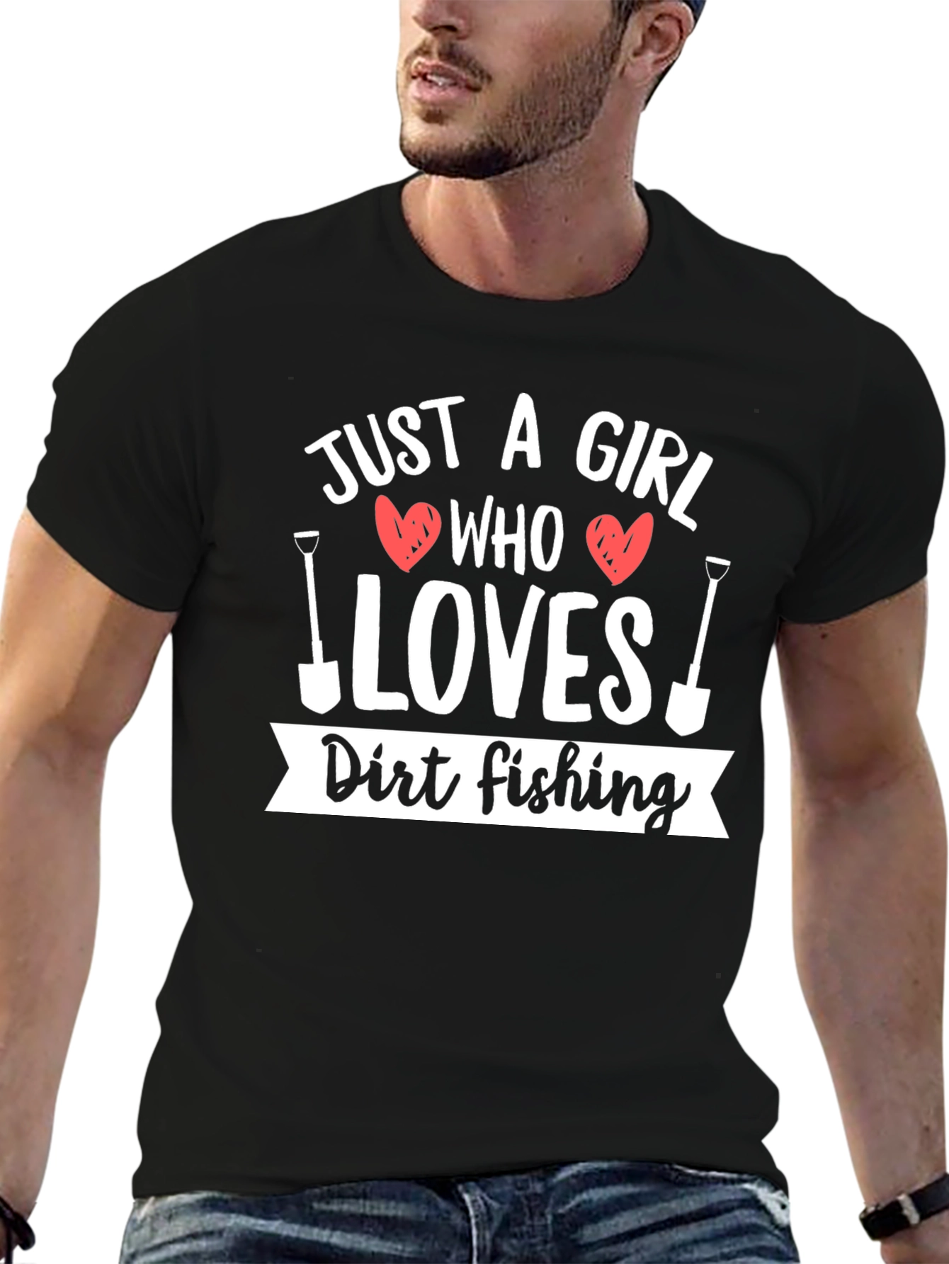 Black Dirt Fishing T-Shirt - Just A Girl Who Loves Gardening view 6