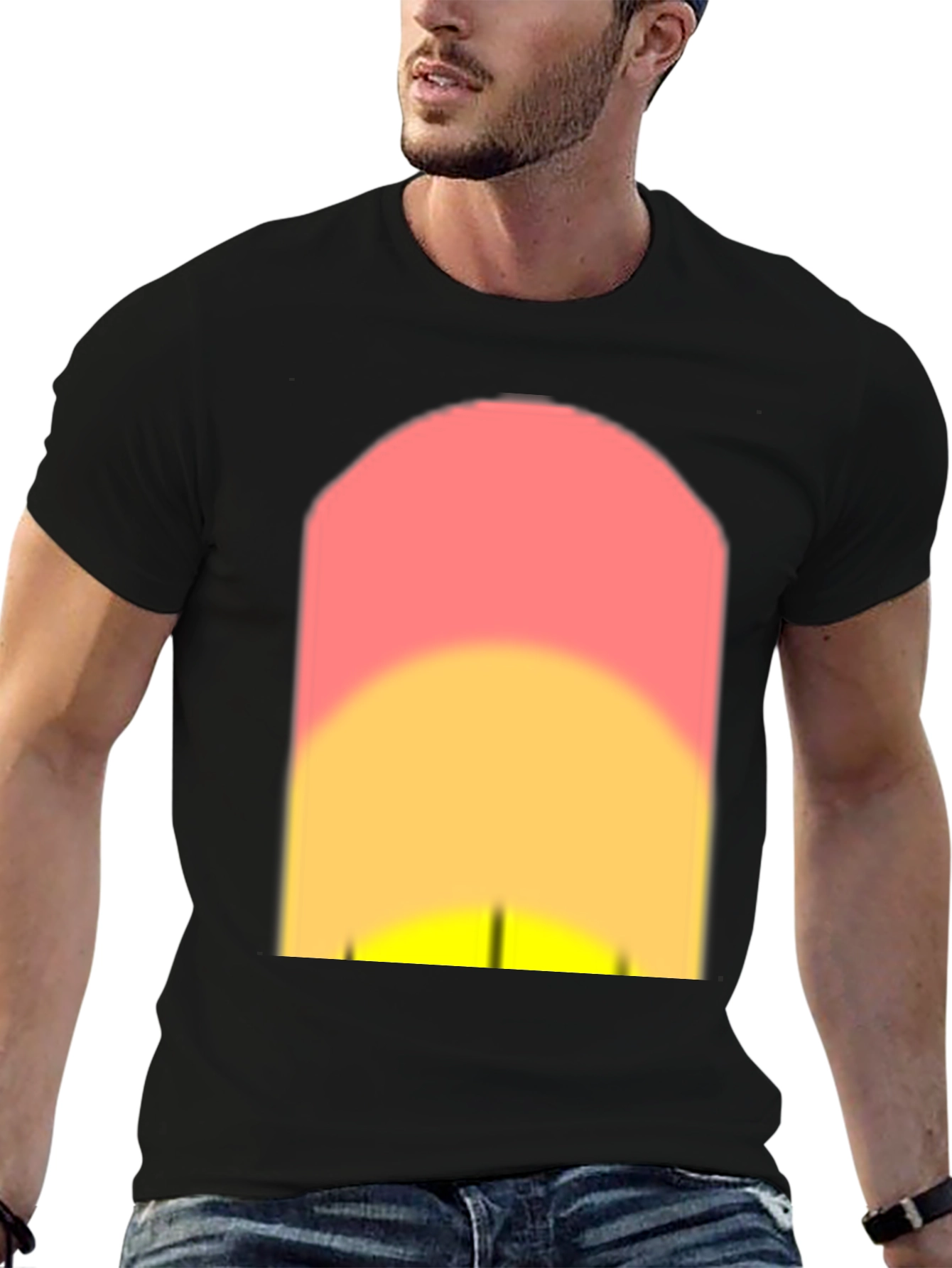 Black Sunset Graphic Black T-Shirt view 6