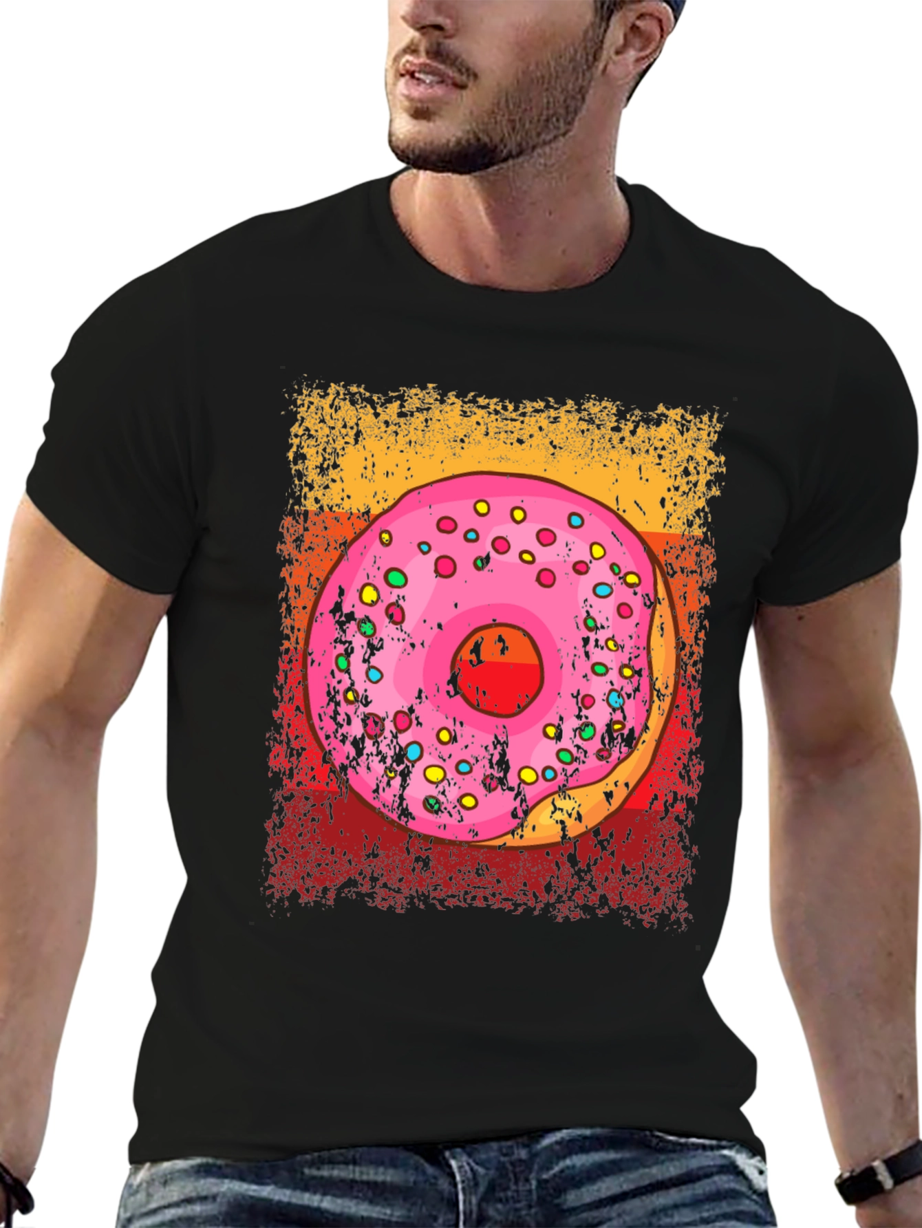 Black Donut T-Shirt - Sweet Treat Graphic Tee view 6
