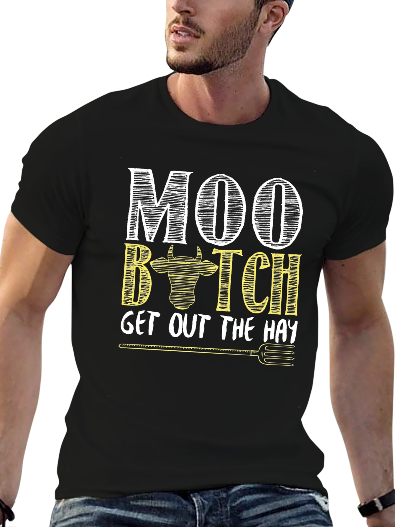 Black Moo B*tch T-Shirt - Farm Humor Novelty Tee view 6