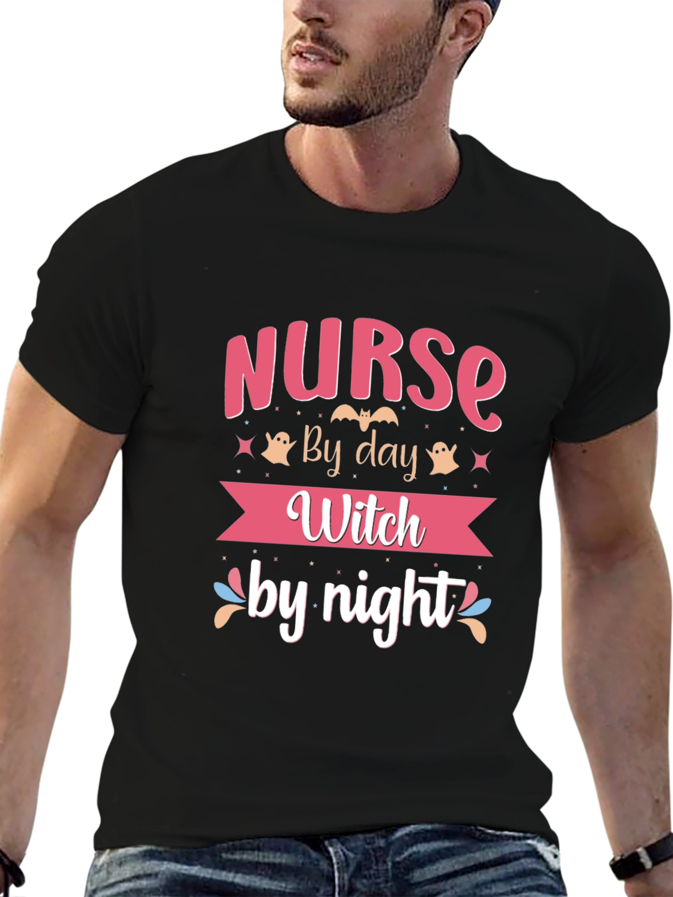 Black Nurse by Day Witch by Night T-Shirt view 6