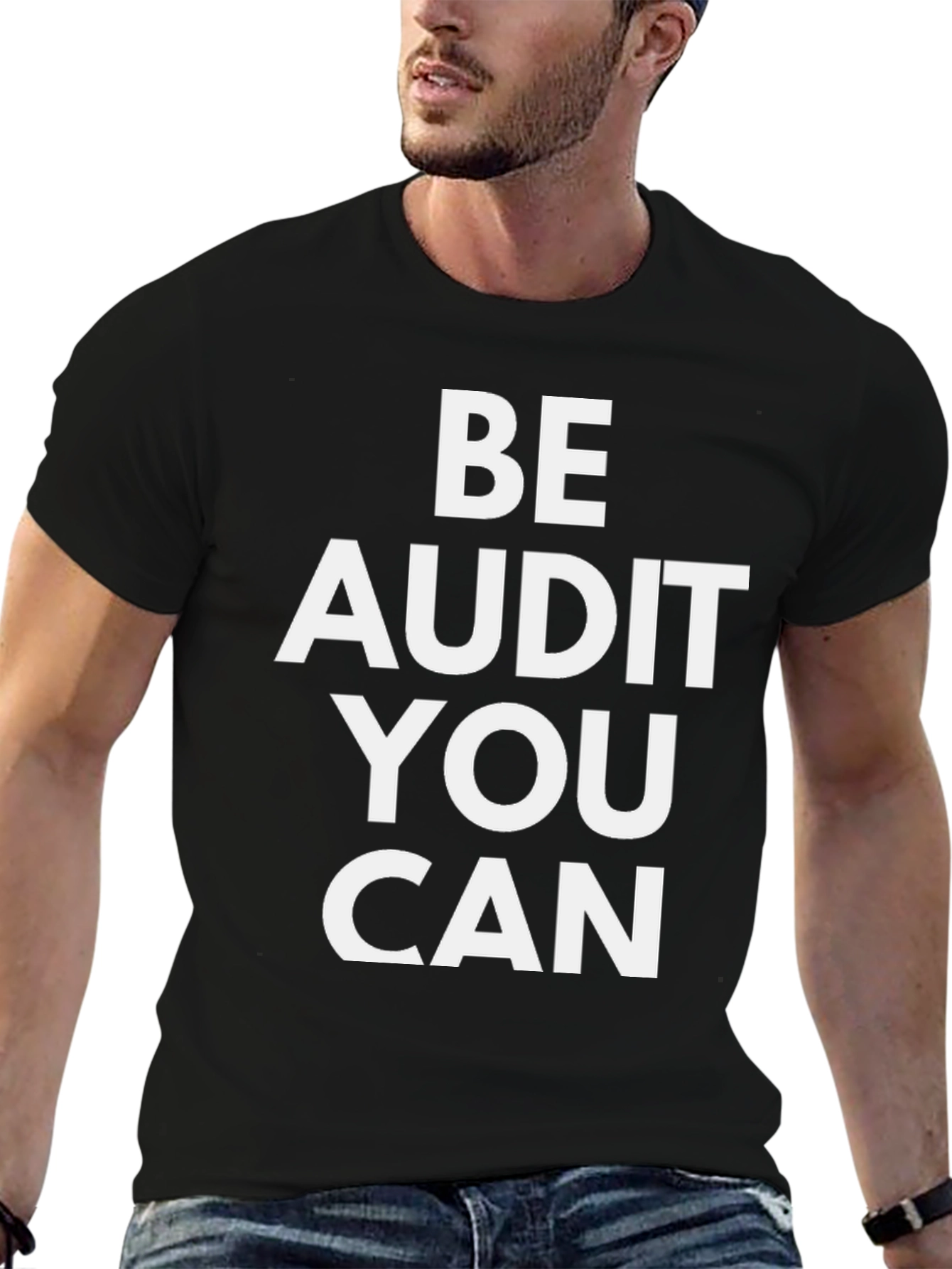 Black Be Audit You Can T-Shirt - Funny Accountant Tee view 6