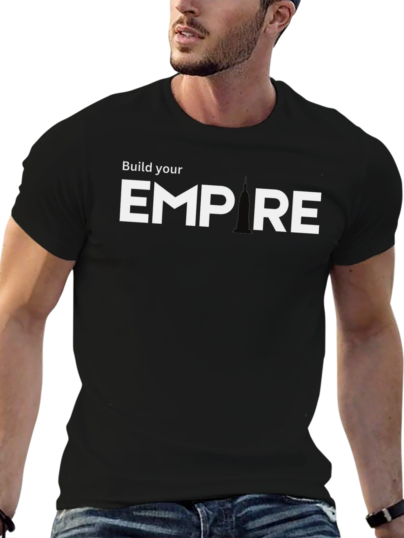 Black Build Your Empire Graphic Tee - Black Cotton Blend view 6