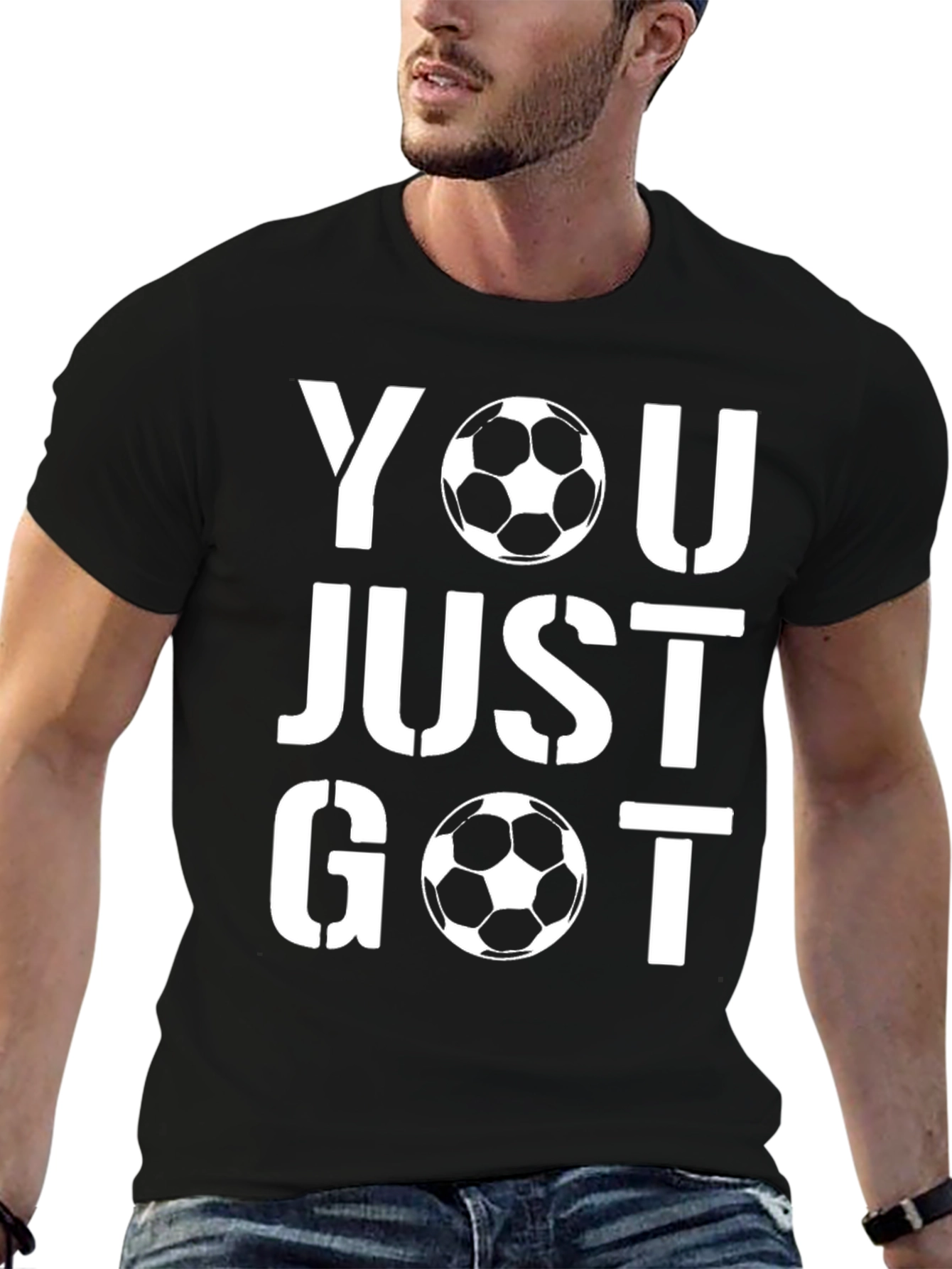 Black You Got Soccer T-Shirt - Black Cotton Graphic Tee view 6
