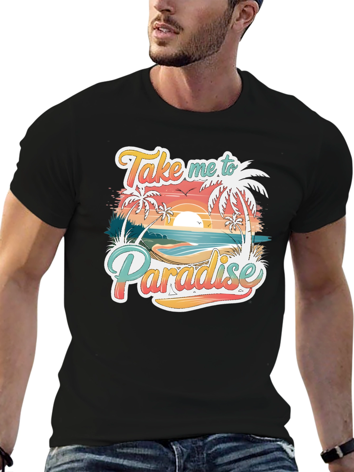 Black Take Me to Paradise Graphic Tee view 6