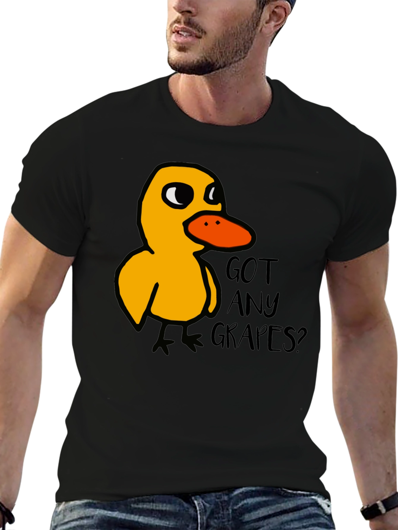 Black Got Any Grapes Duck T-Shirt Funny Meme Tee view 6