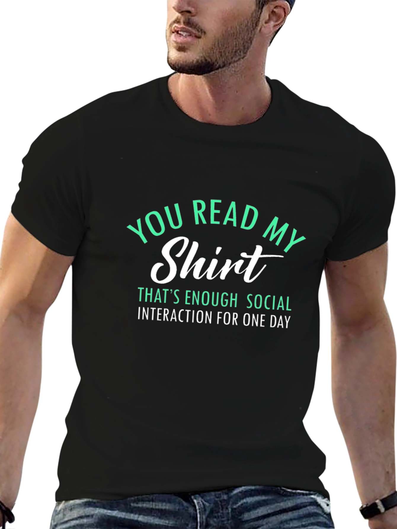 Black Funny Sarcastic T-Shirt - You Read My Shirt view 6