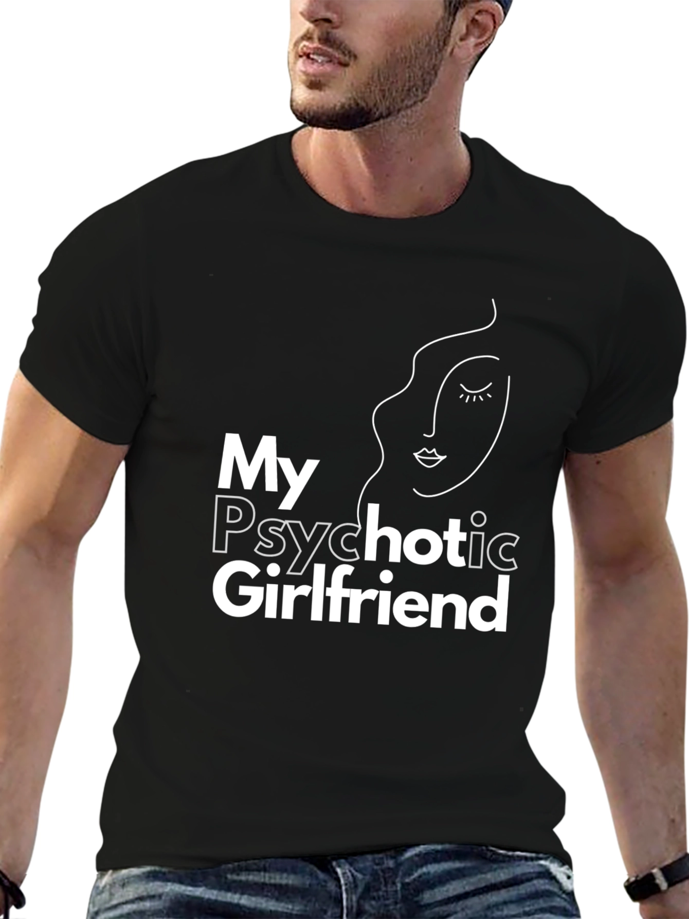 Black My Psychotic Girlfriend Graphic T-Shirt view 6