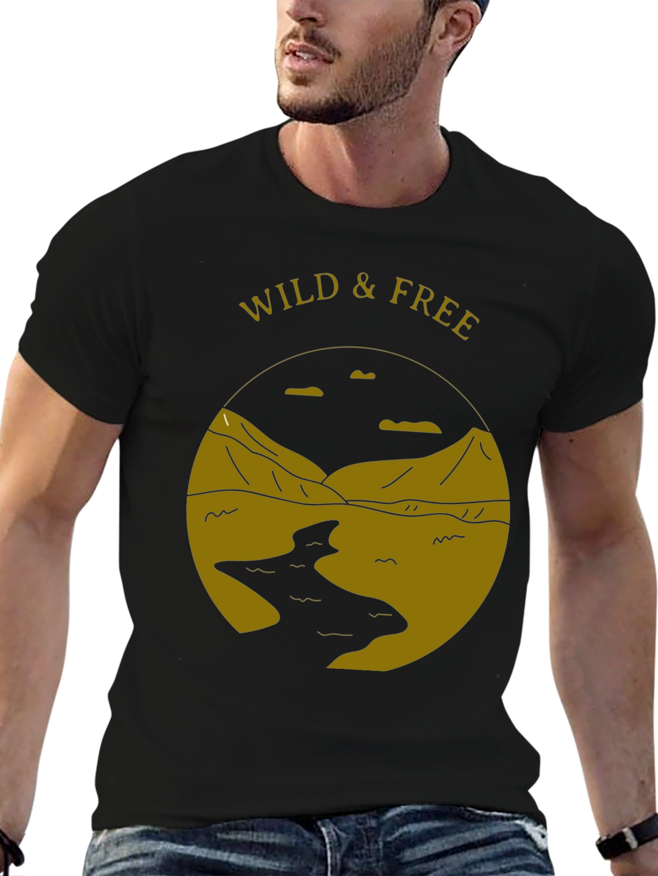 Black Wild & Free Graphic Tee - Black T-Shirt view 6