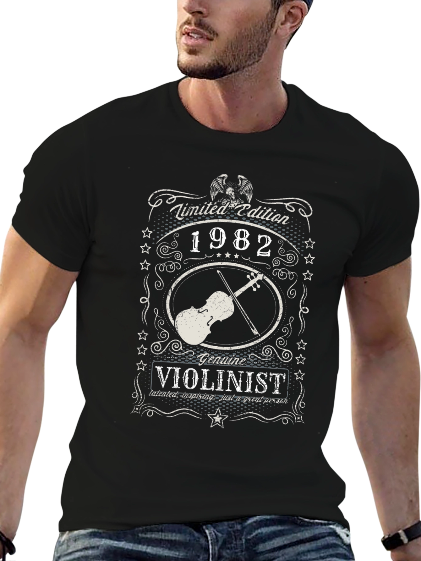 Black Genuine Violinist Limited Edition 1982 T-Shirt view 6