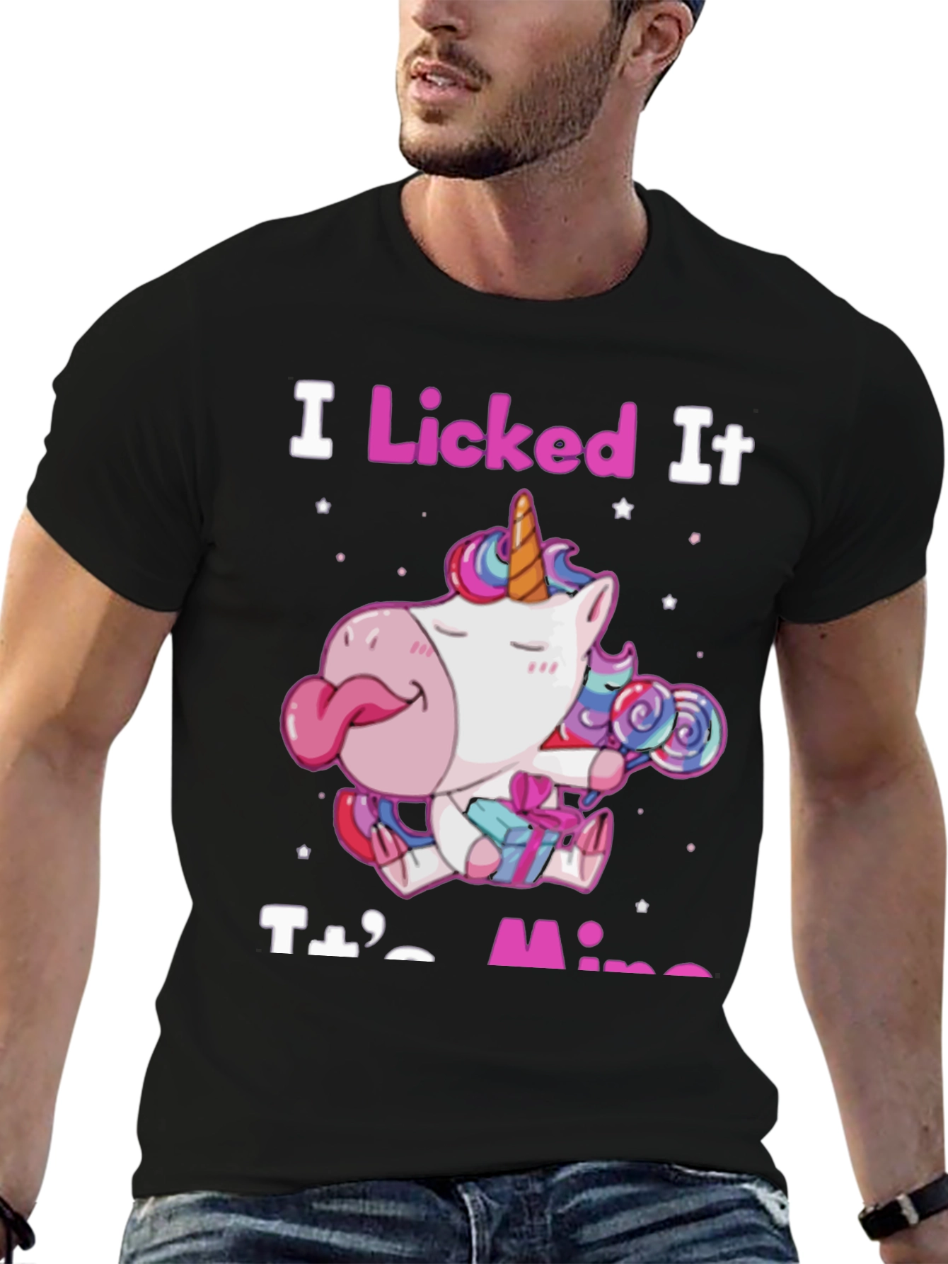Black I Licked It Unicorn T-Shirt view 6