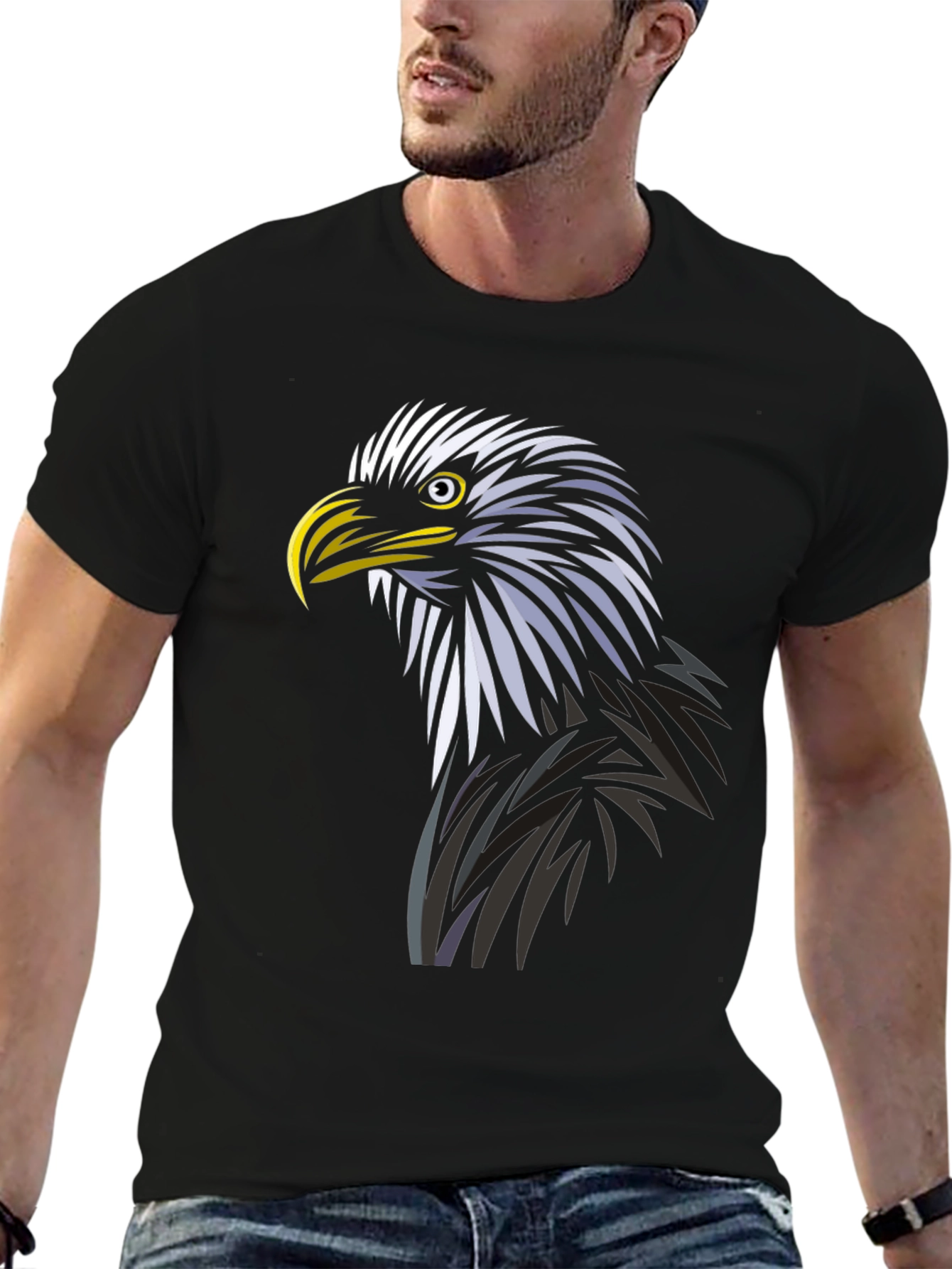 Black Eagle Graphic Tee - Black Cotton Blend view 6