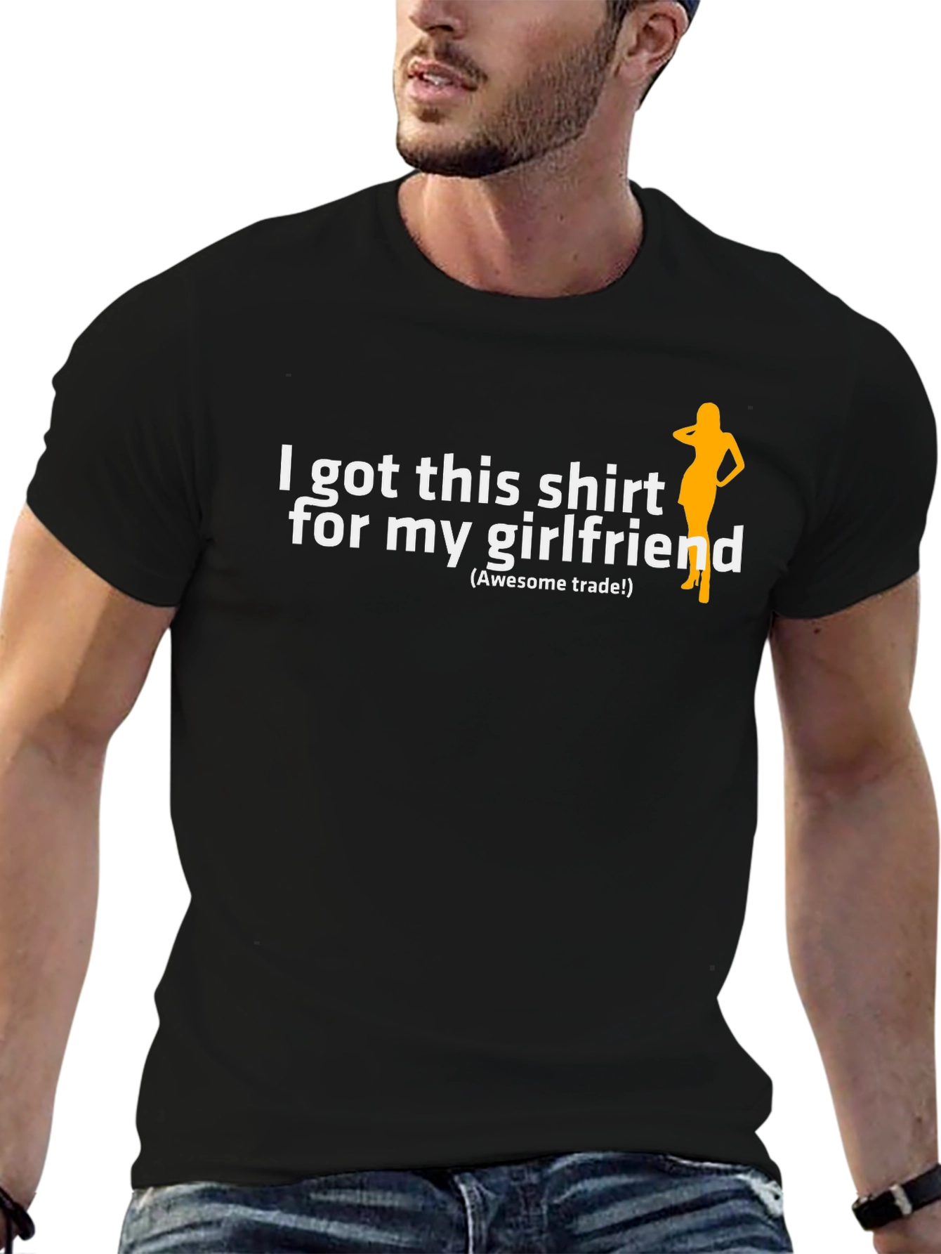 Black Funny "I Got This Shirt for My Girlfriend" T-Shirt view 6