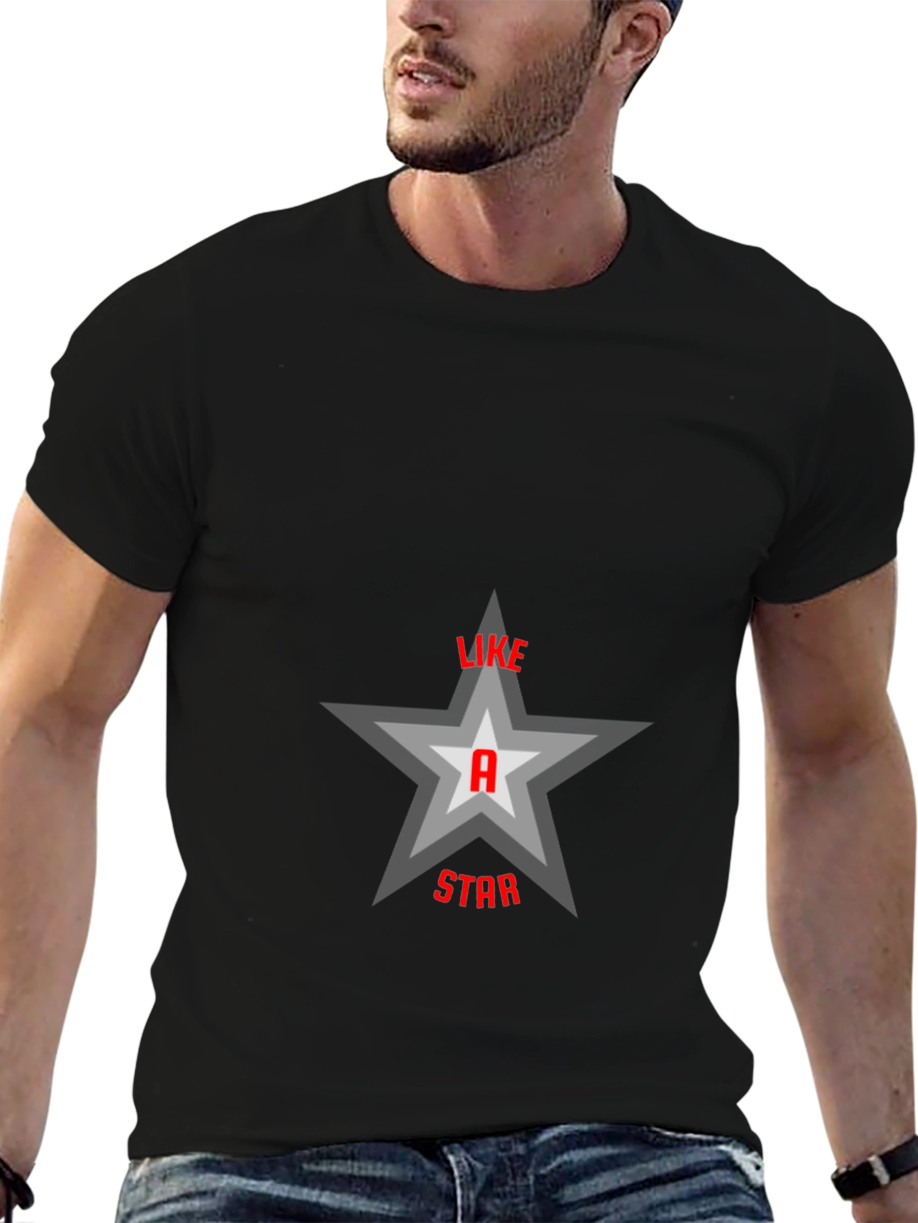 Black Like a Star Graphic T-Shirt - Black view 6