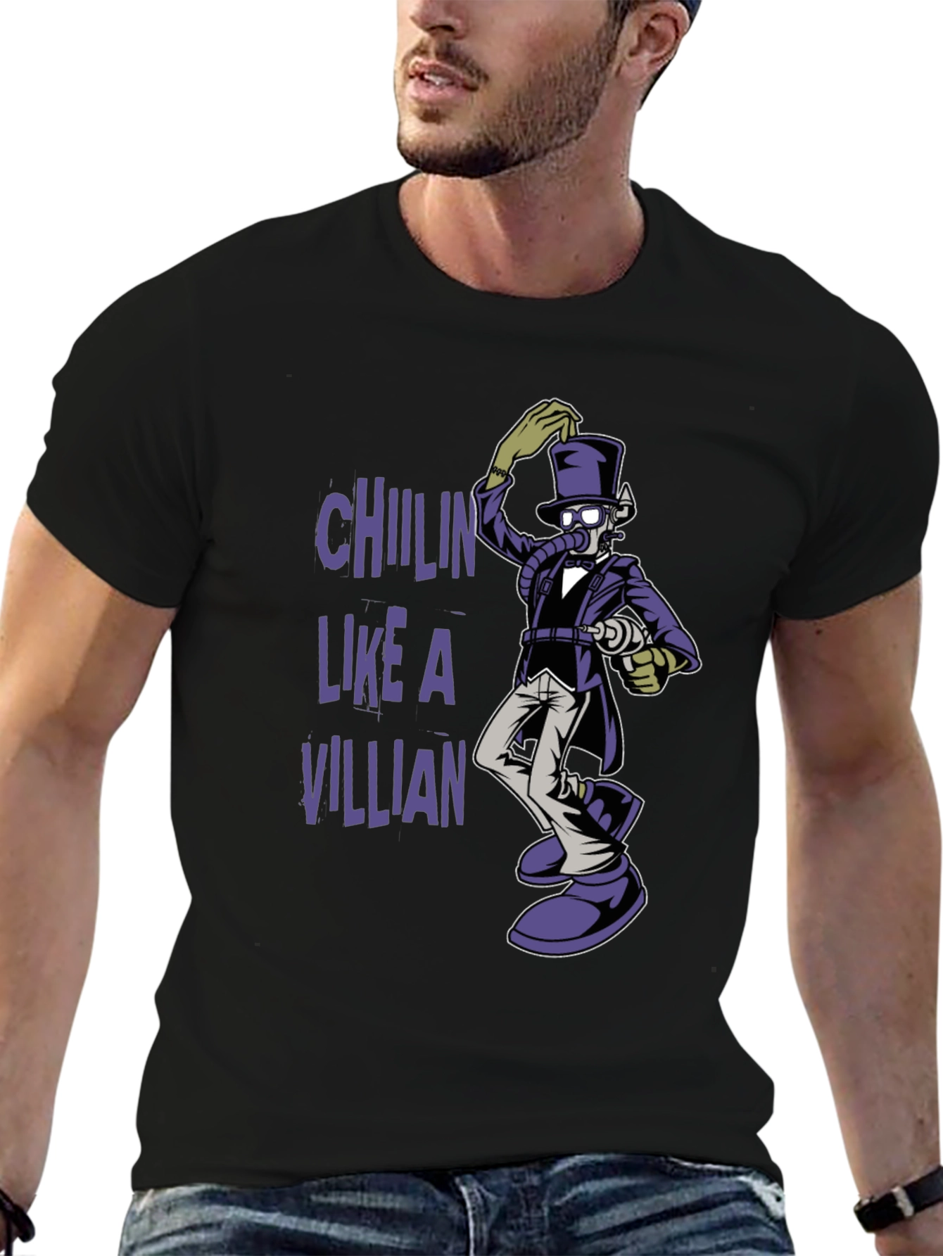 Black Chillin' Like a Villain Graphic Tee view 6