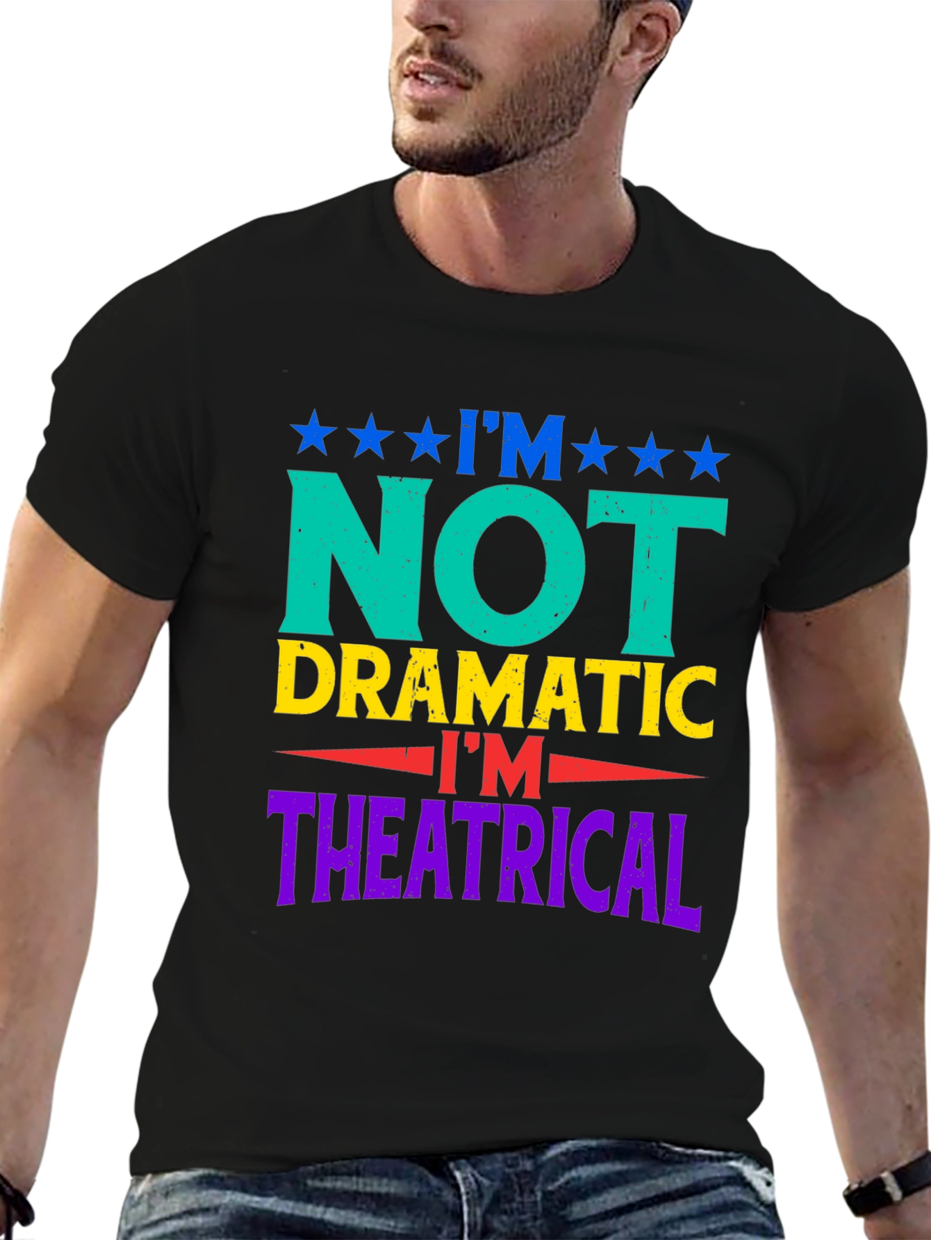 Black I'm Not Dramatic T-Shirt - Theatrical Humor Tee view 6