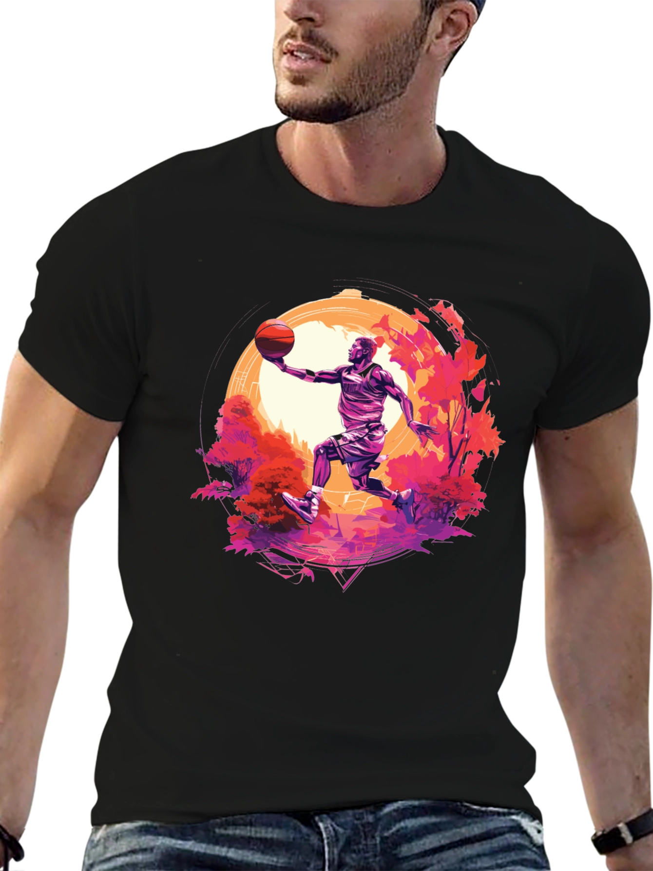 Black Basketball Player Graphic Tee - Stylish Sports Apparel view 6