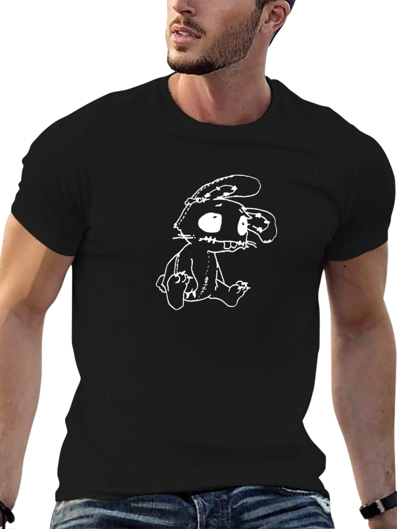 Creepy Bunny Black T-Shirt - 6