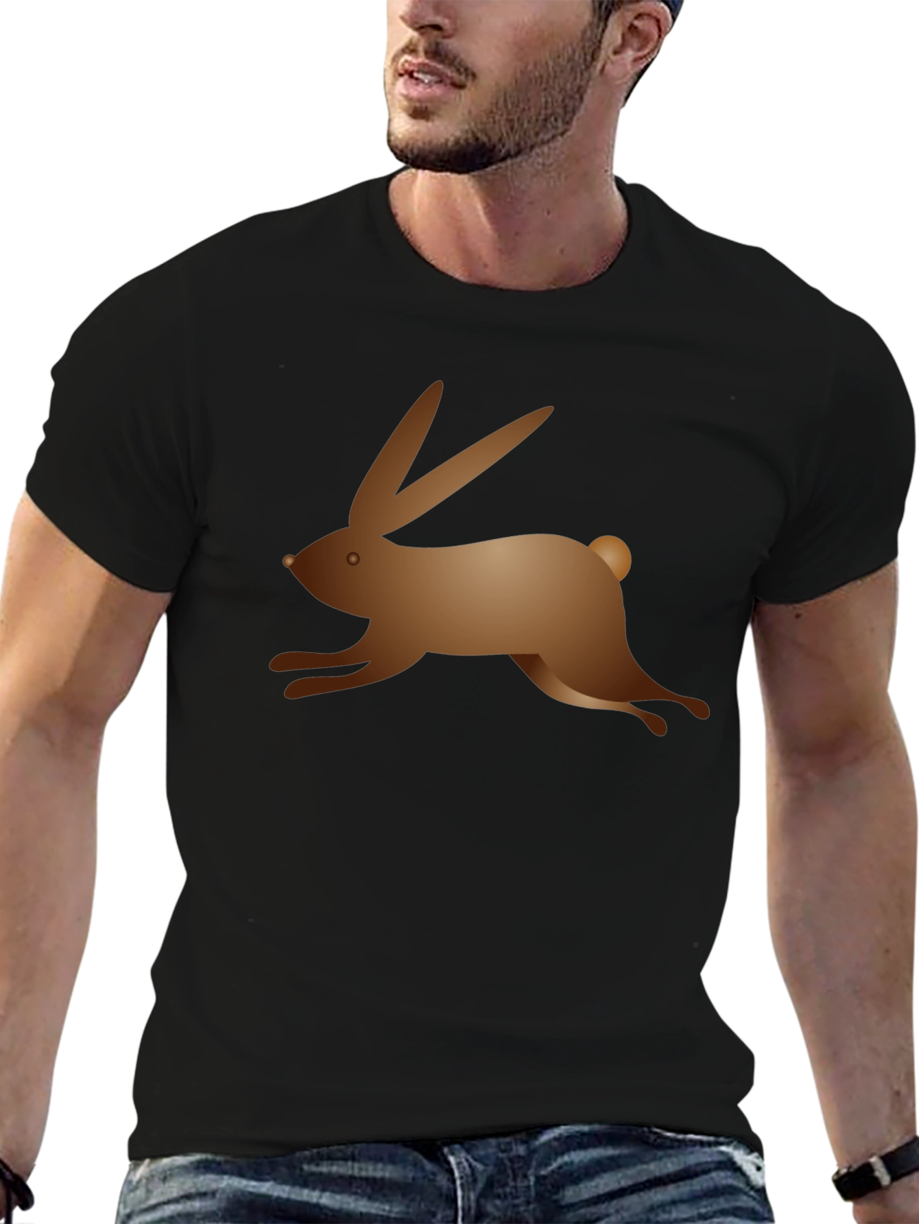 Black Black T-Shirt with Bunny Graphic view 6