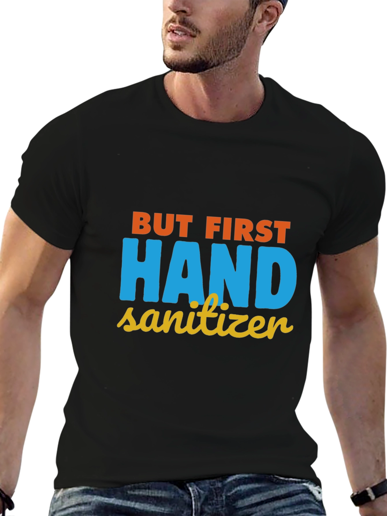 Black But First Hand Sanitizer Graphic Tee view 6