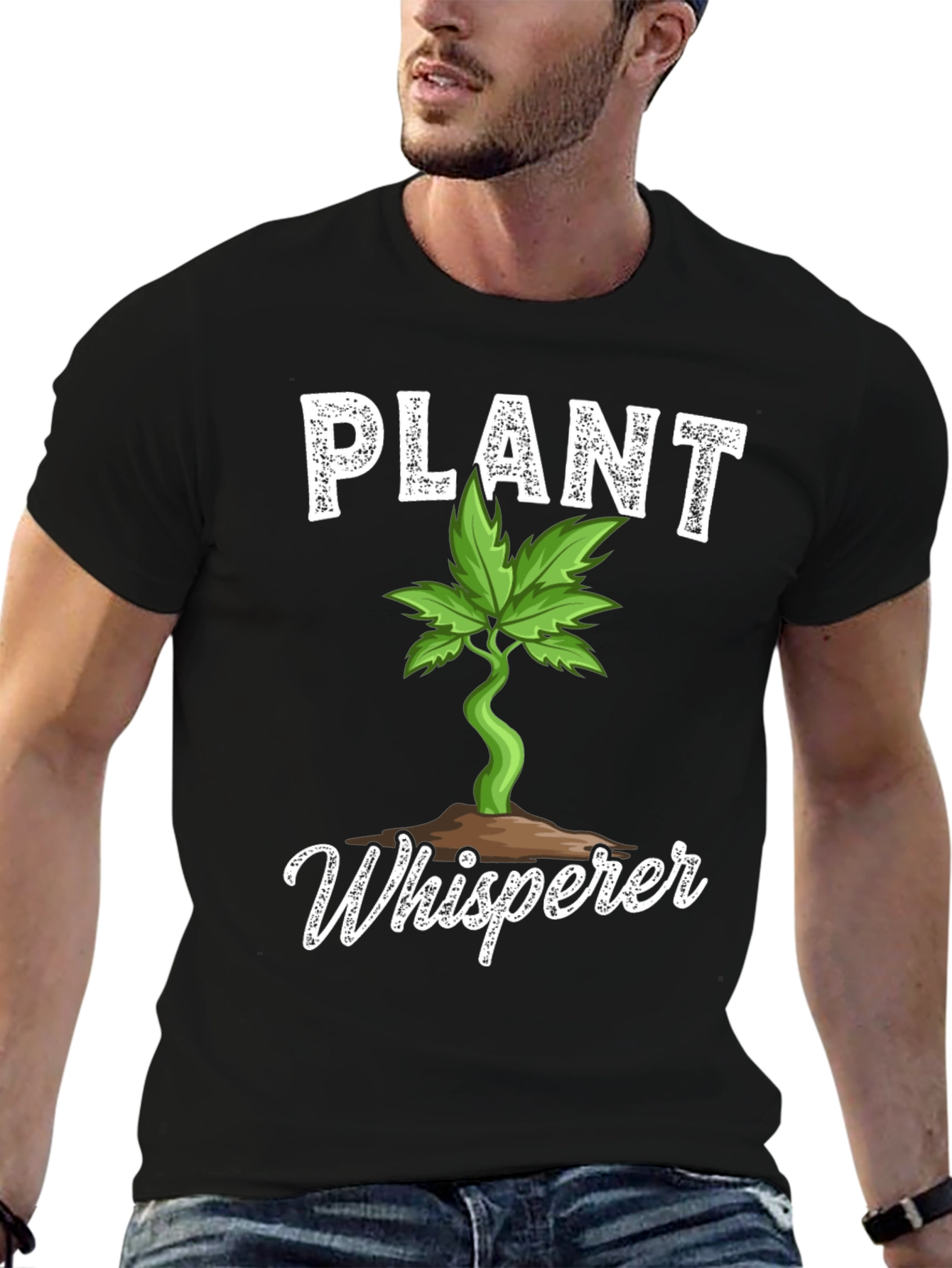 Black Plant Whisperer Graphic Tee - Gardener T-Shirt view 6