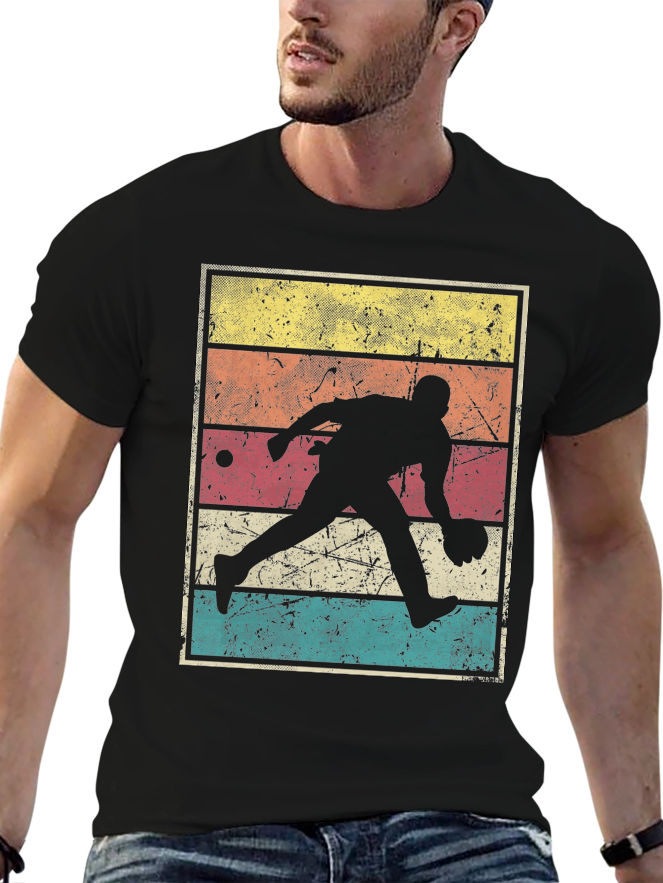 Black Retro Bowling T-Shirt - Vintage Style Strike! view 6