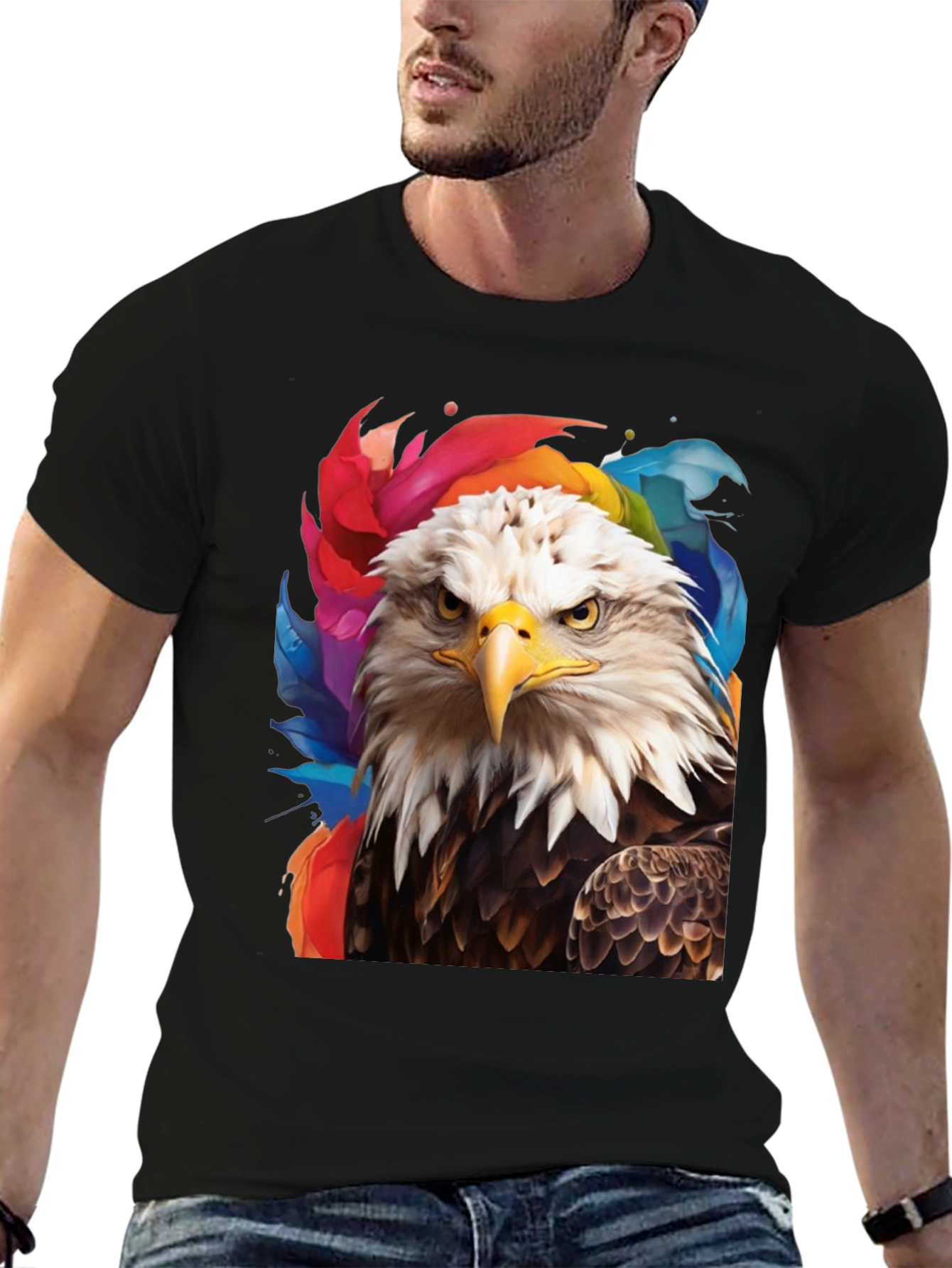 Black Bald Eagle Graphic Tee - Patriotic Style view 6