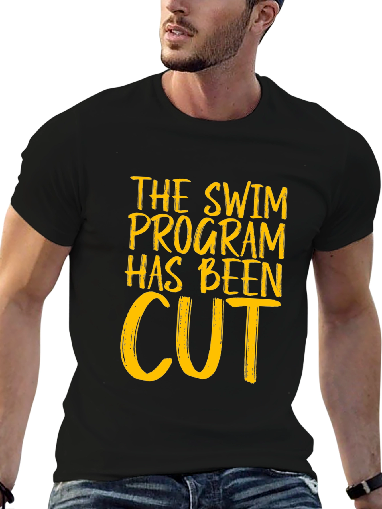 Black Swim Program Cut T-Shirt view 6