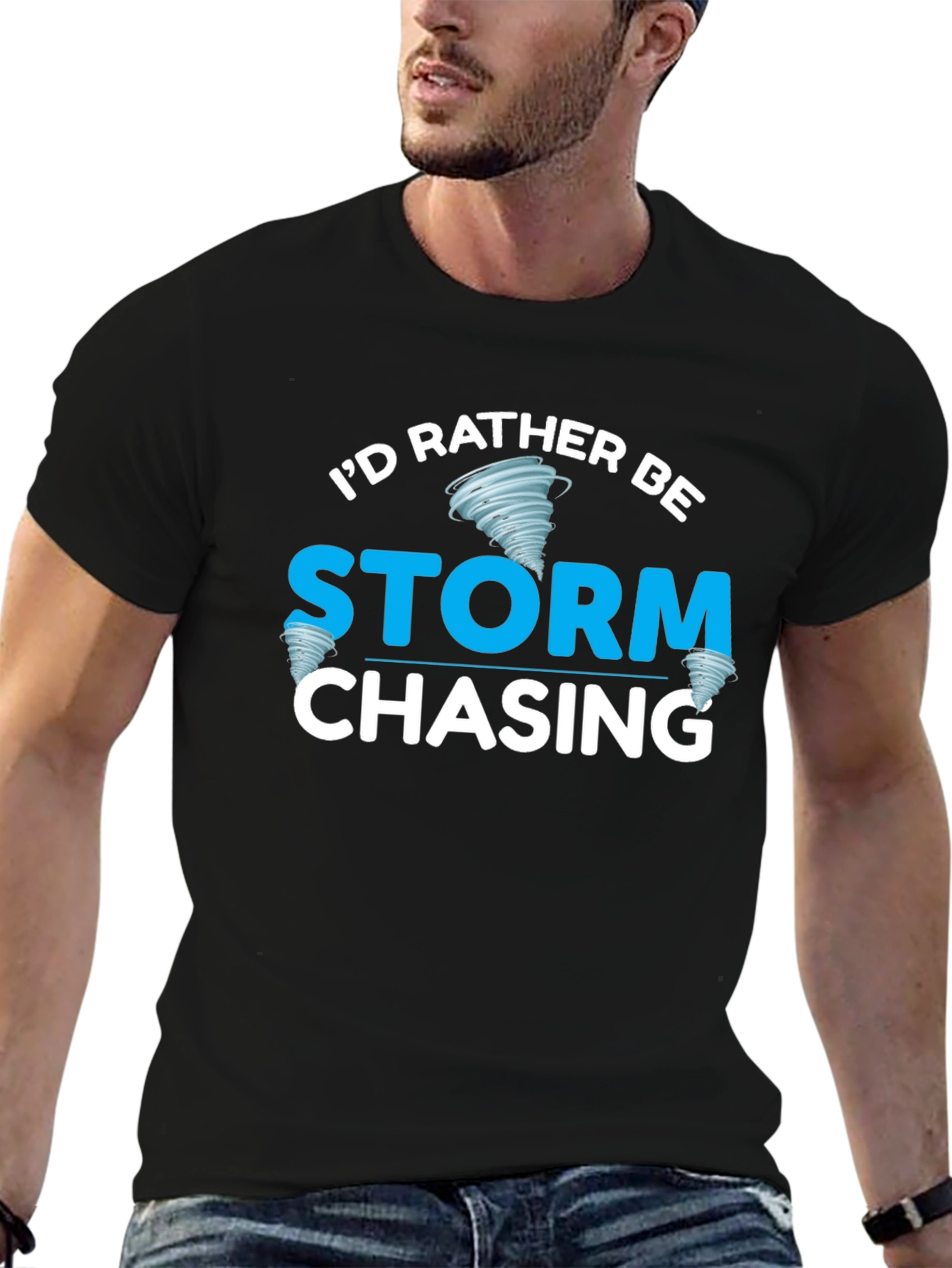 Black Storm Chaser Graphic Tee - Weather Enthusiast Shirt view 6