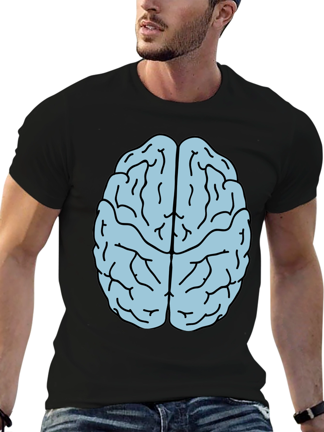 Black Brain Graphic T-Shirt - Smart Style view 6