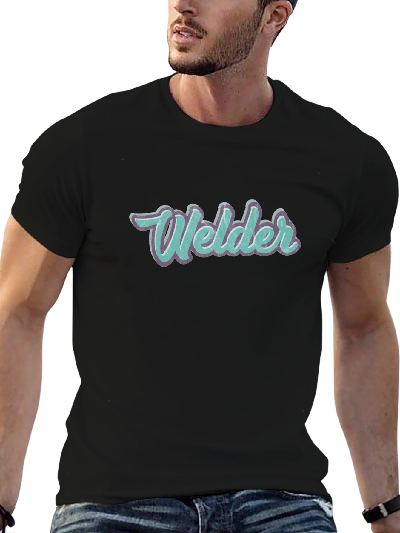 Black Welder Graphic Tee - Black Short Sleeve Shirt view 6