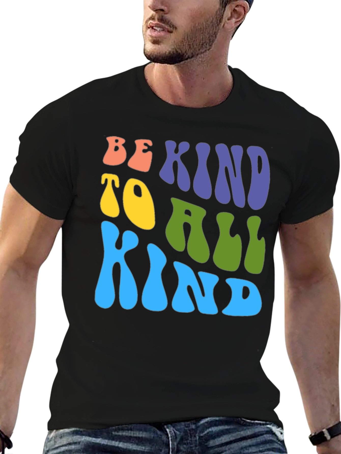 Black Be Kind T-Shirt: Retro Style Graphic Tee view 6