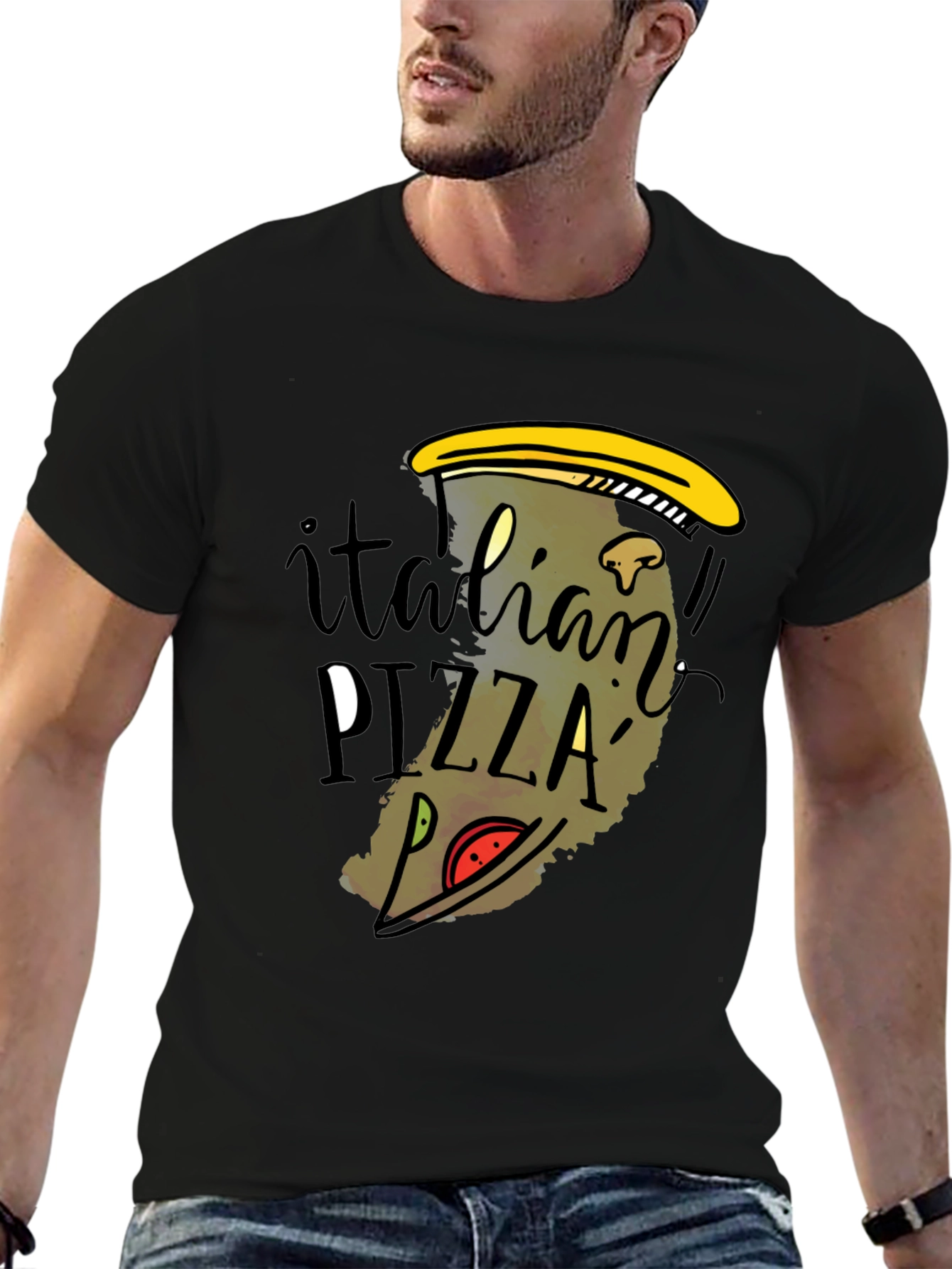 Italian Pizza Graphic Tee - Fun Foodie T-Shirt - 6
