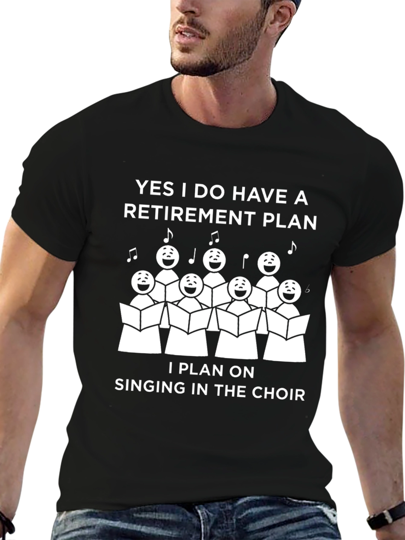 Black Retirement Plan Singing Choir T-Shirt view 6