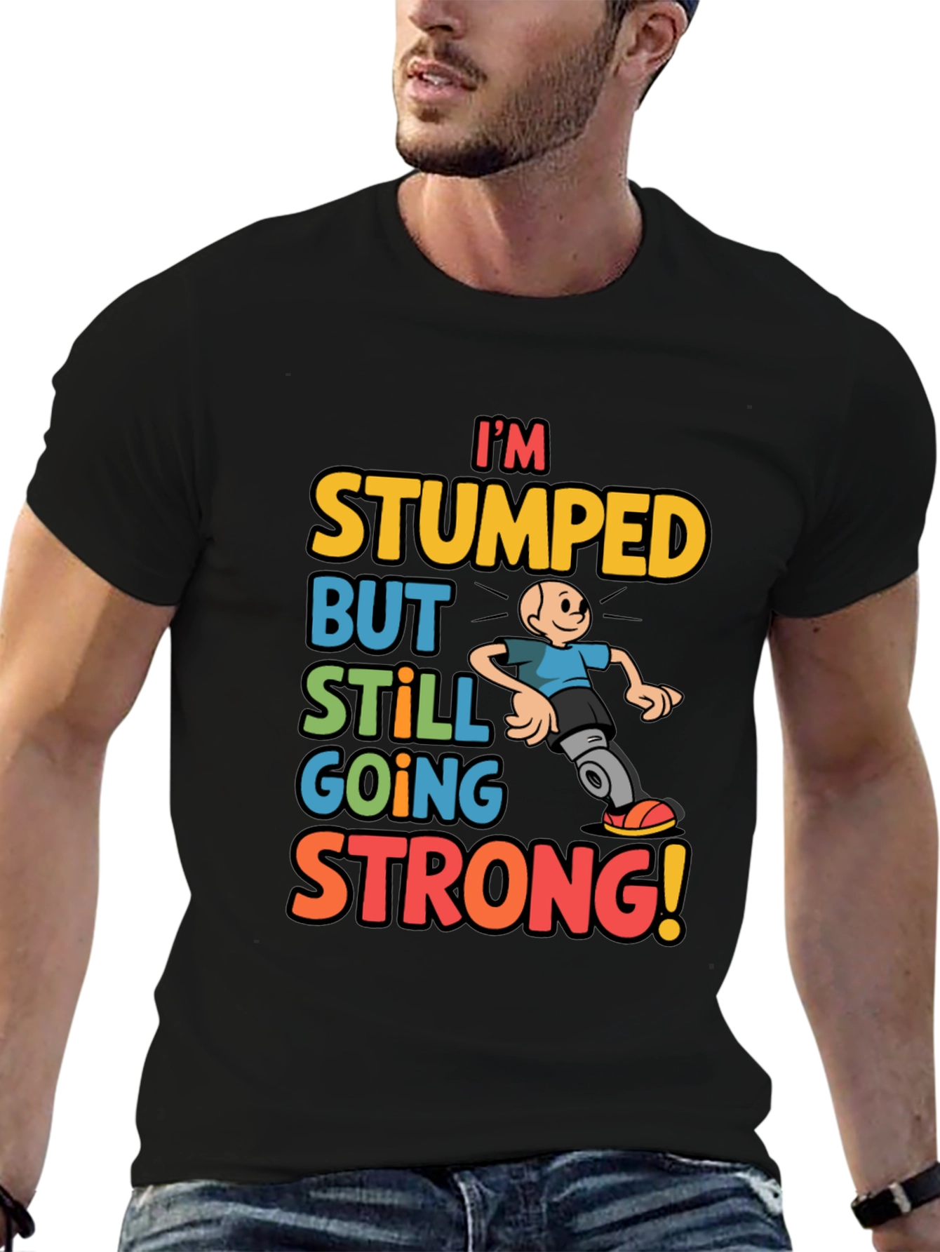 Black I'm Stumped But Still Going Strong Graphic T-Shirt view 6
