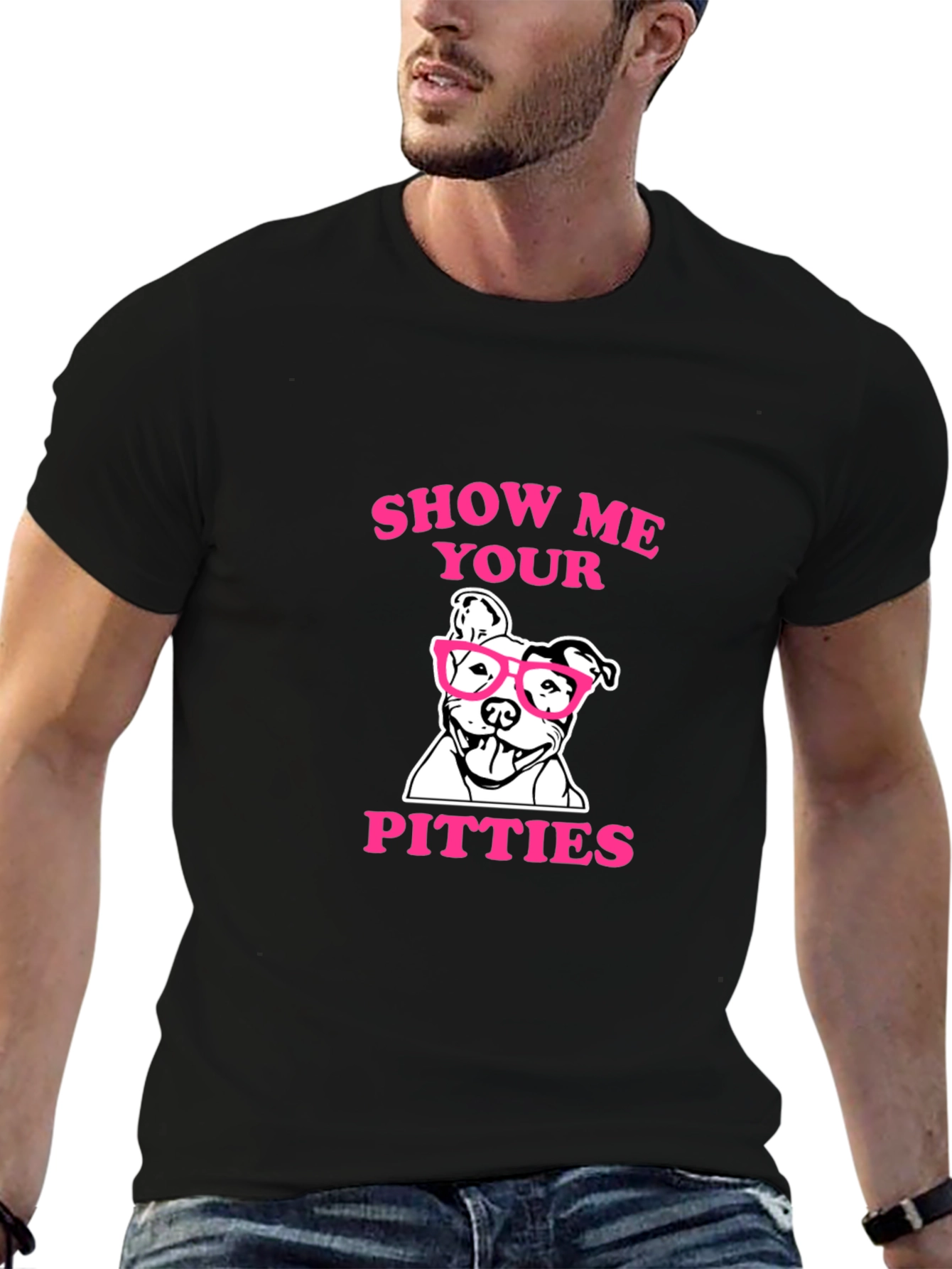 Black Show Me Your Pitties T-Shirt view 6