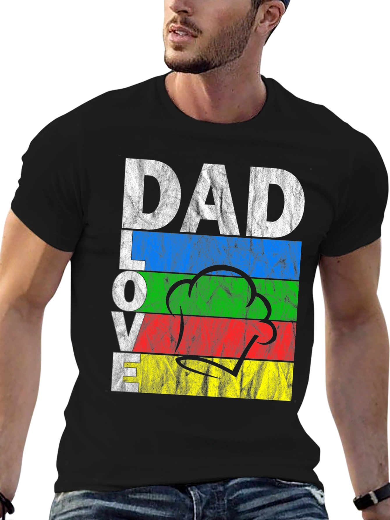 Black Dad Love Cooking T-Shirt view 6