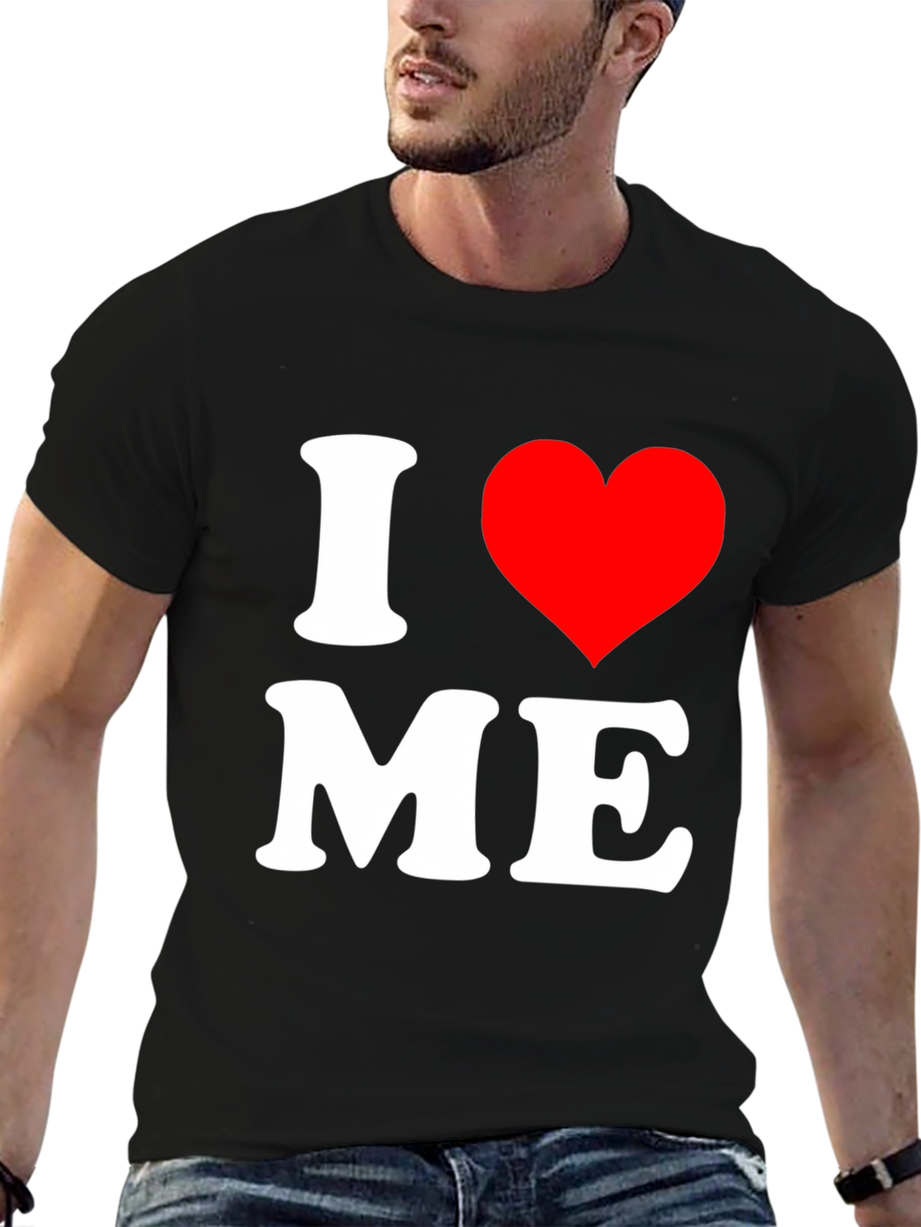 Black I Heart Me Black Graphic Tee view 6