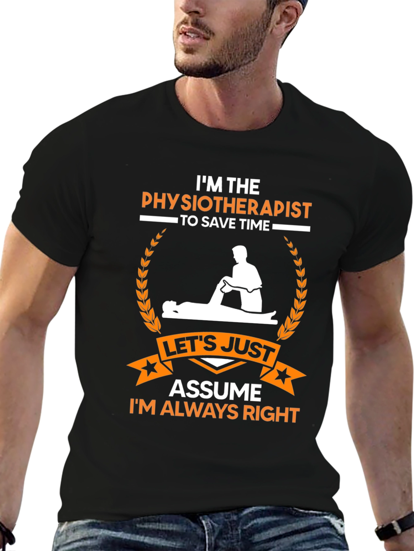 Black Physiotherapist Always Right T-Shirt view 6