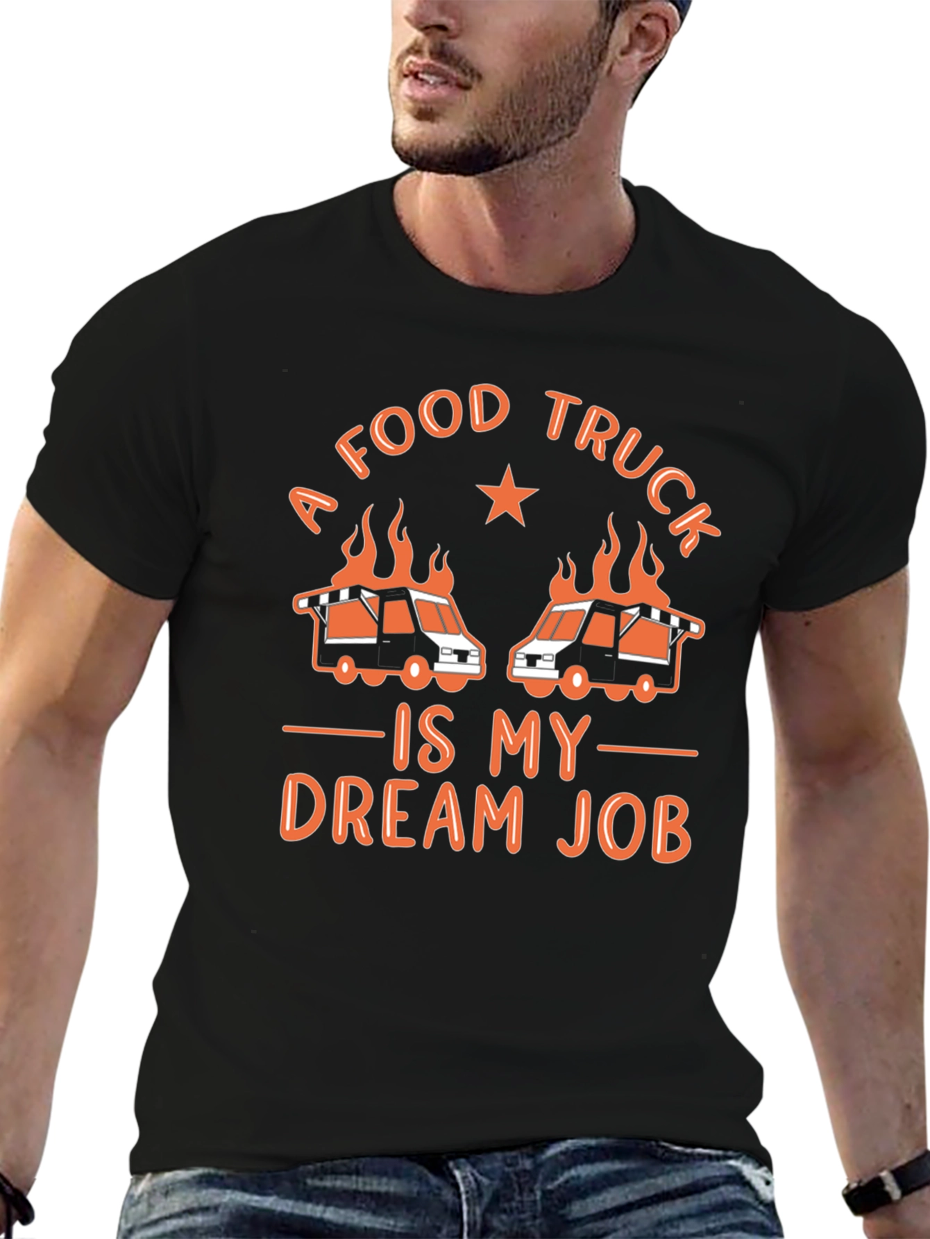 Black Food Truck Dream Job Graphic Tee view 6