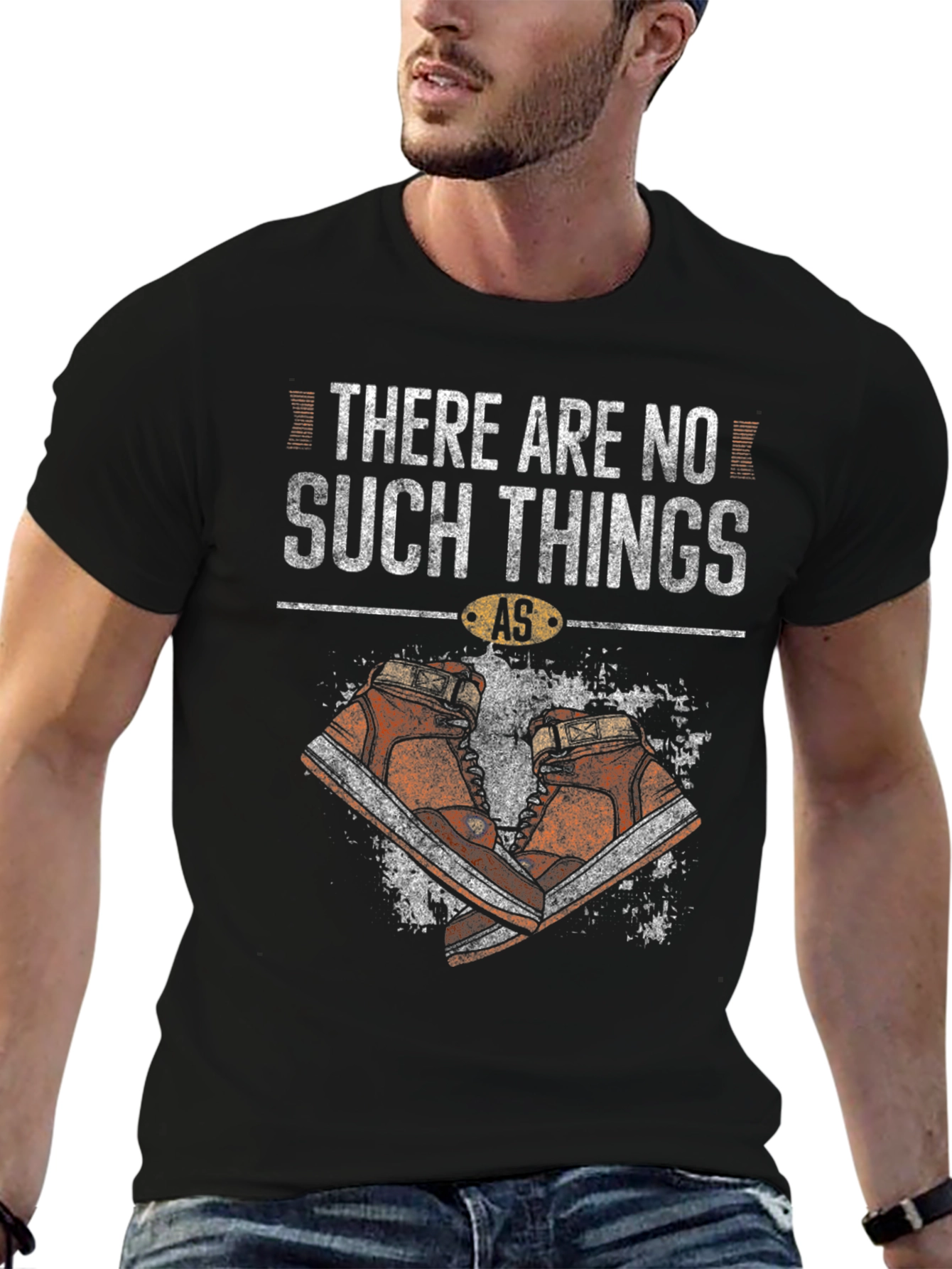 Black There are No Such Things As Sneakers Graphic T-Shirt view 6