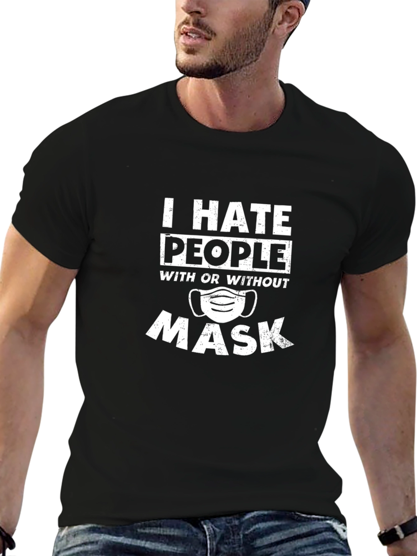 Black I Hate People T-Shirt - Funny Anti-Social Tee view 6