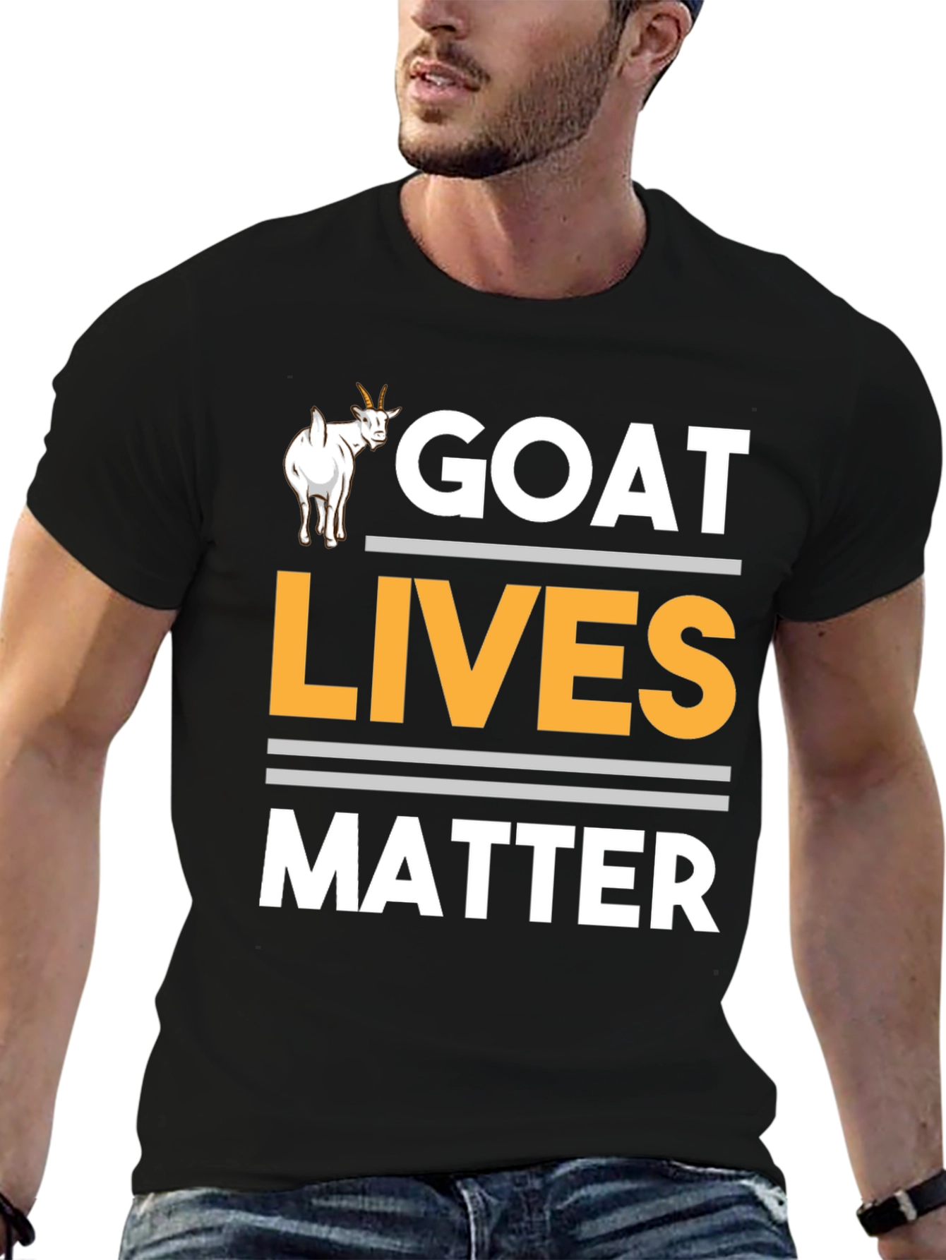 Black Goat Lives Matter T-Shirt - Funny Graphic Tee view 6