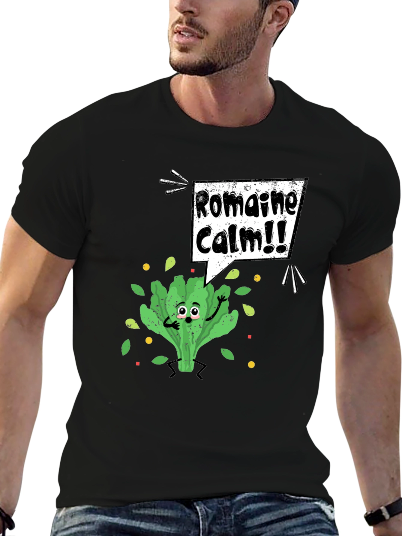 Black Romaine Calm Pun T-Shirt view 6