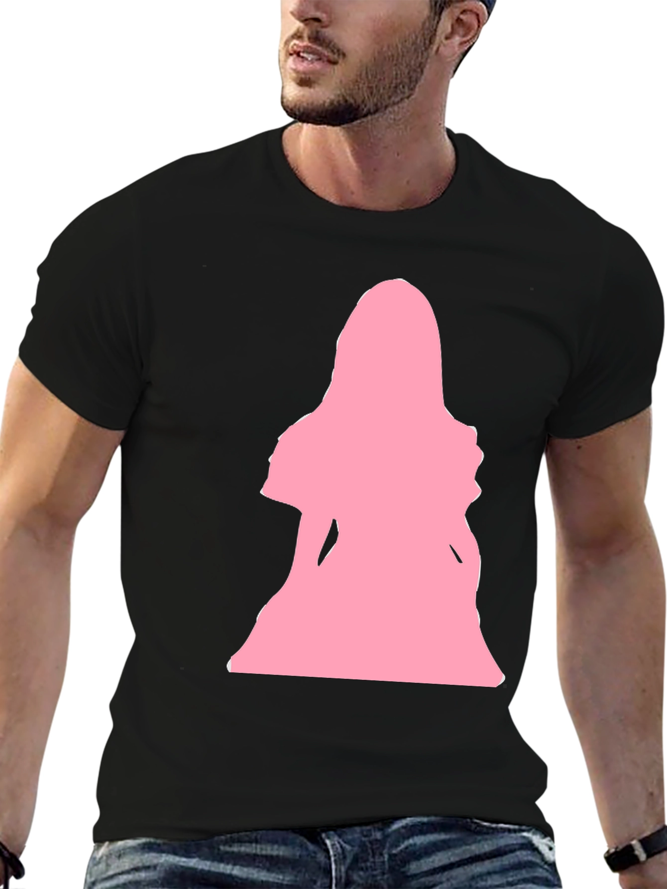 Black Pink Silhouette Graphic T-Shirt - Black view 6
