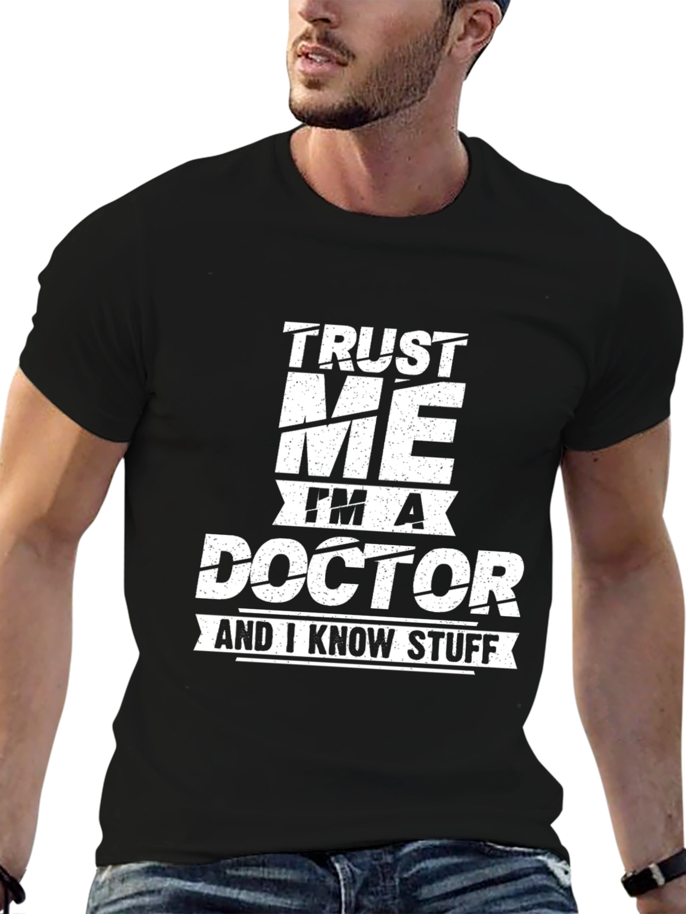 Black Trust Me I'm A Doctor Graphic Tee view 6