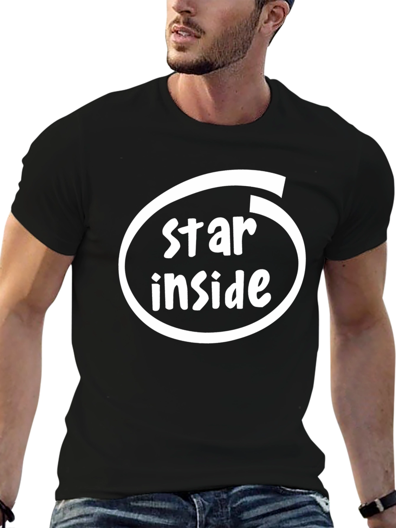 Black Star Inside Black T-Shirt view 6