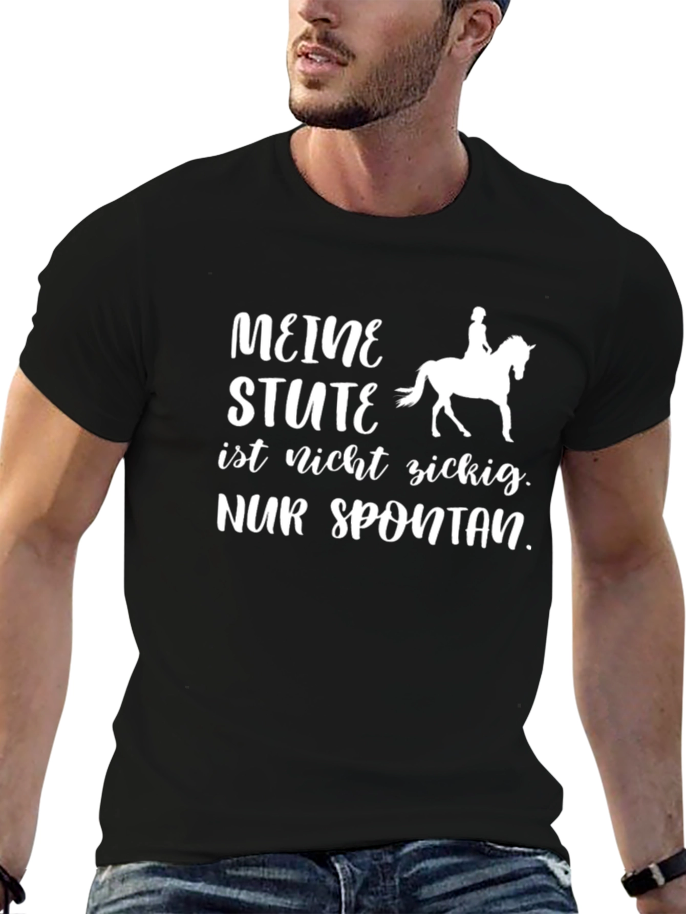 Black Funny Horse Riding T-Shirt - Meine Stute view 6