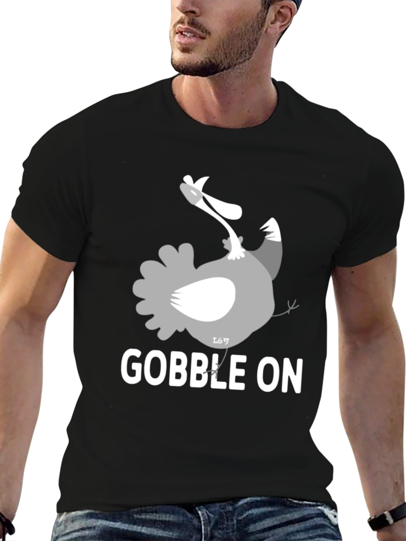 Black Gobble On Turkey Graphic Tee view 6