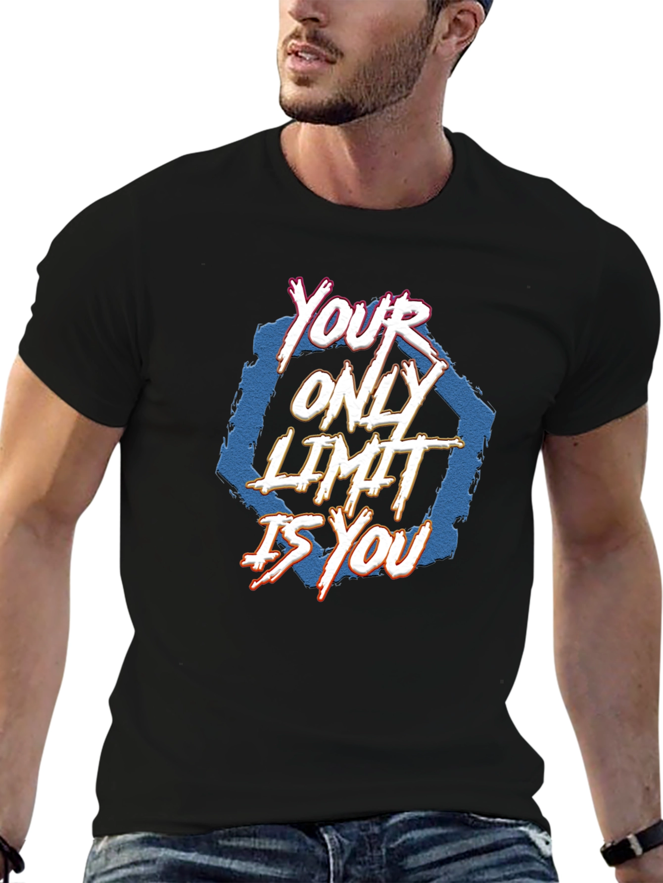 Black Your Only Limit Is You T-Shirt - Motivational Tee view 6